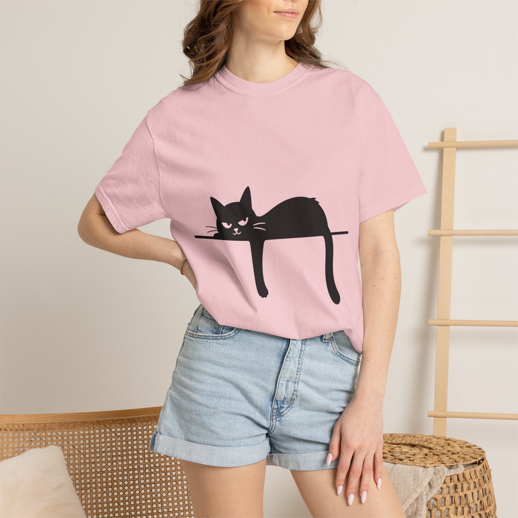 Grumpy Black Cat Silhouette T-Shirt