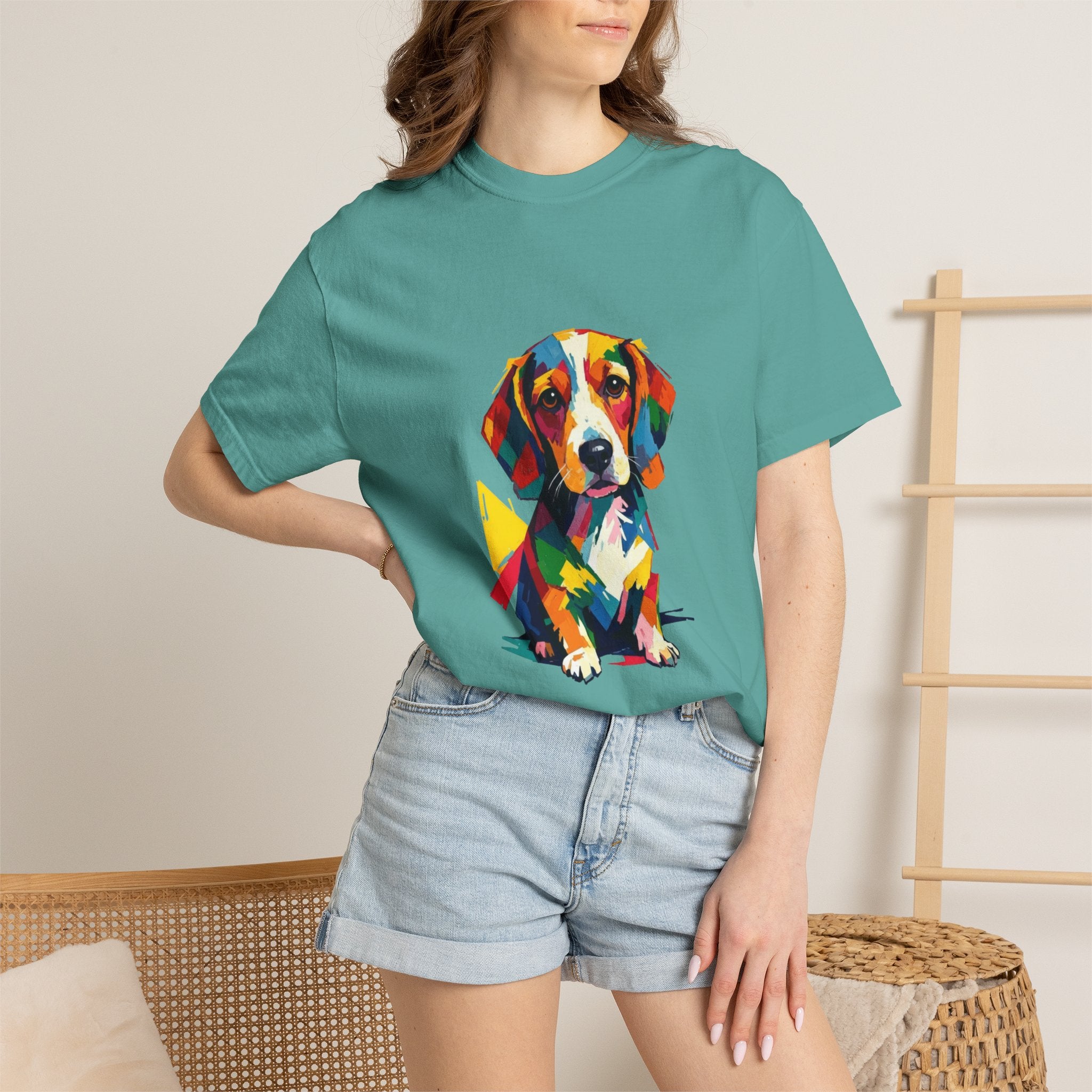 Beagle Pop Art T-Shirt — Colorful Mosaic Hound Puppy Graphic