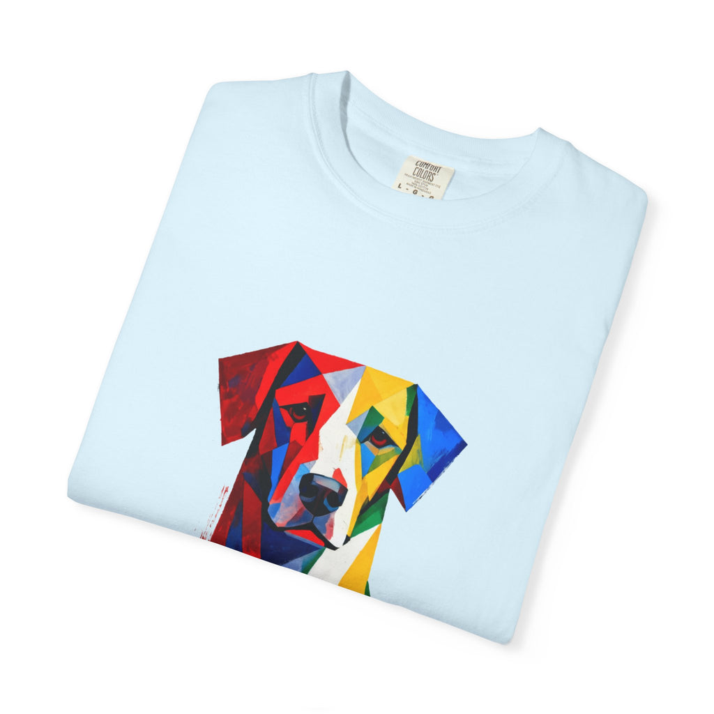 Noble Hound Geometric Dog T-Shirt — Vibrant Low-Poly Pop Art