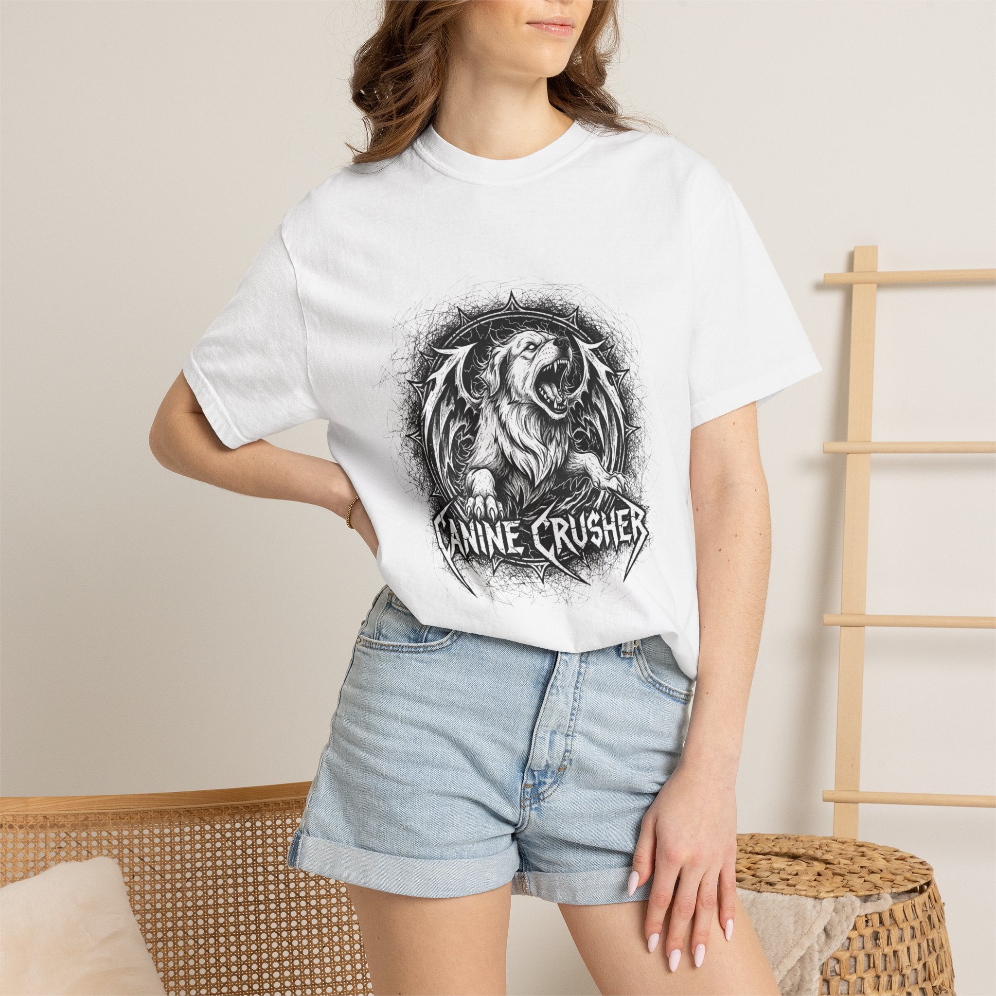 The "Canine Crusher" Heavy Metal Thrash Dog Tee