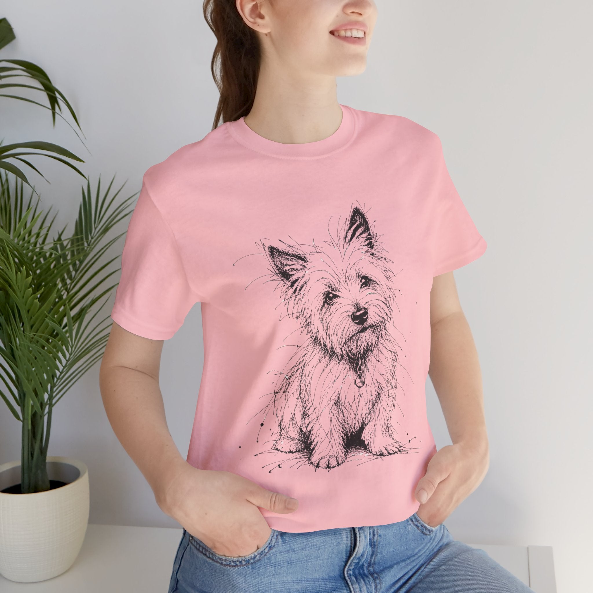 Westie Sketch T‑Shirt – Hand-Drawn West Highland White Terrier Tee
