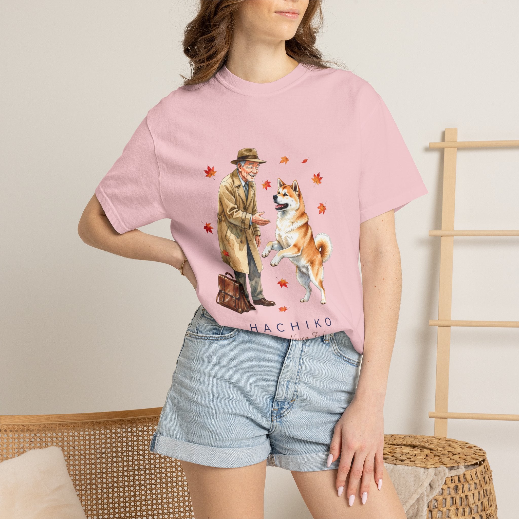 Hachiko Loyalty Tee — Heartwarming Dog & Old Man Illustration T-Shirt