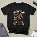 Meow Thai Muay Thai Kitten T-Shirt — Brown Tabby Cat Fighter Graphic Tee