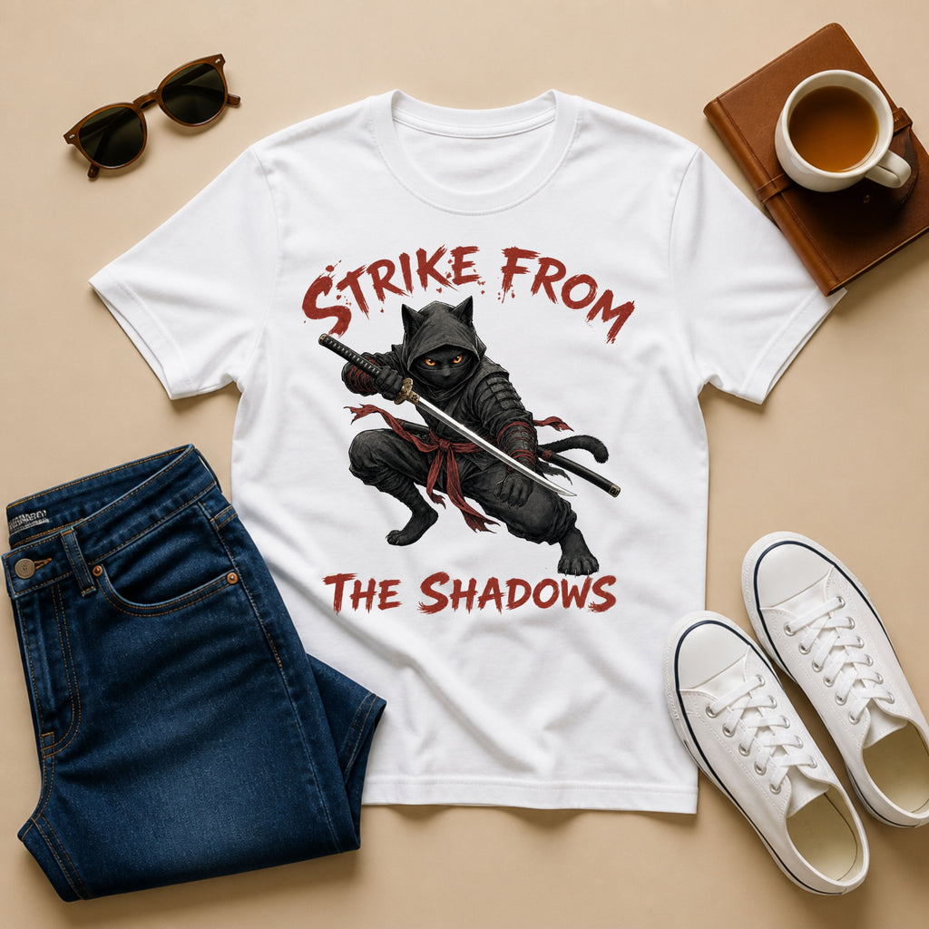 Strike From The Shadows Ninja Cat T-Shirt