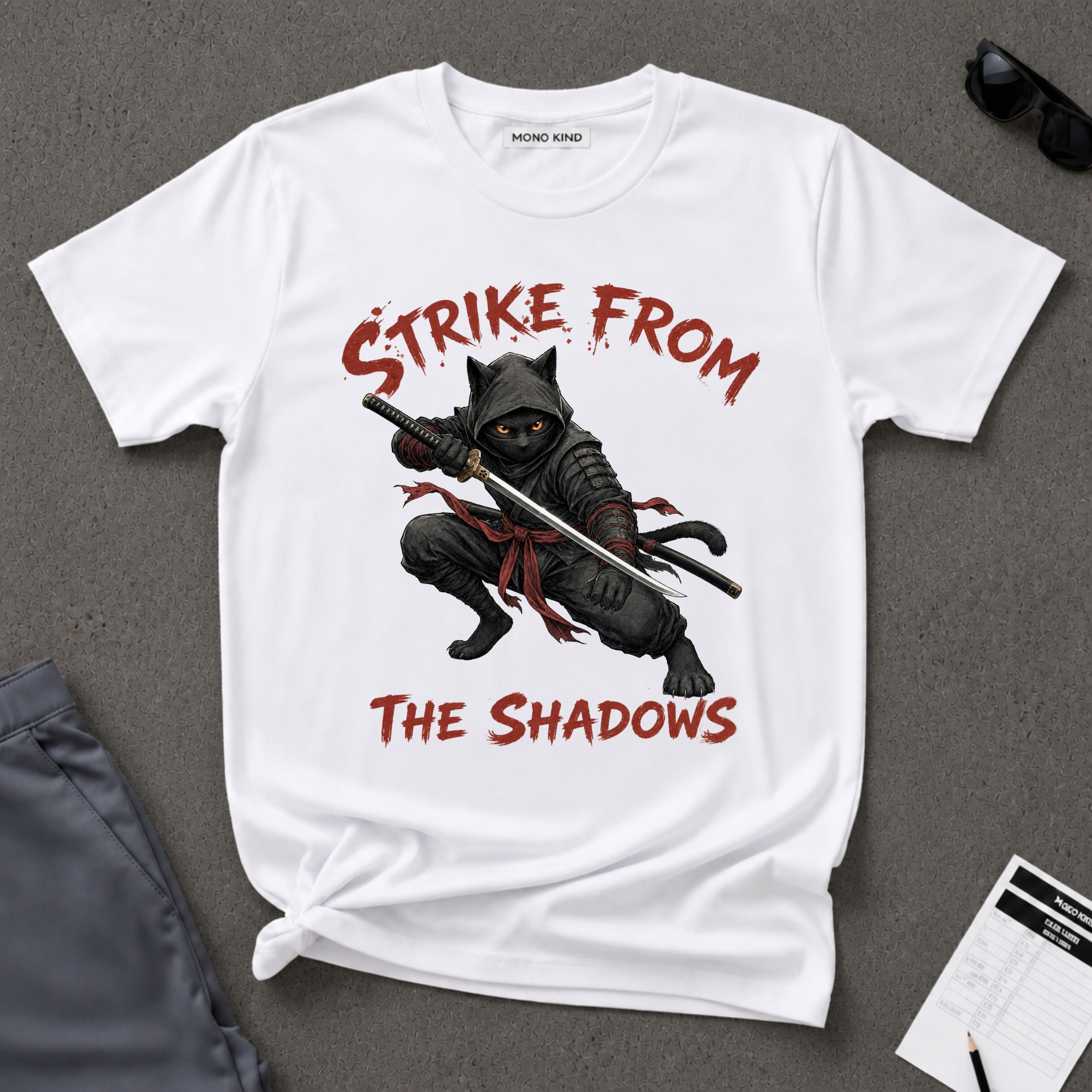 Strike From The Shadows Ninja Cat T-Shirt
