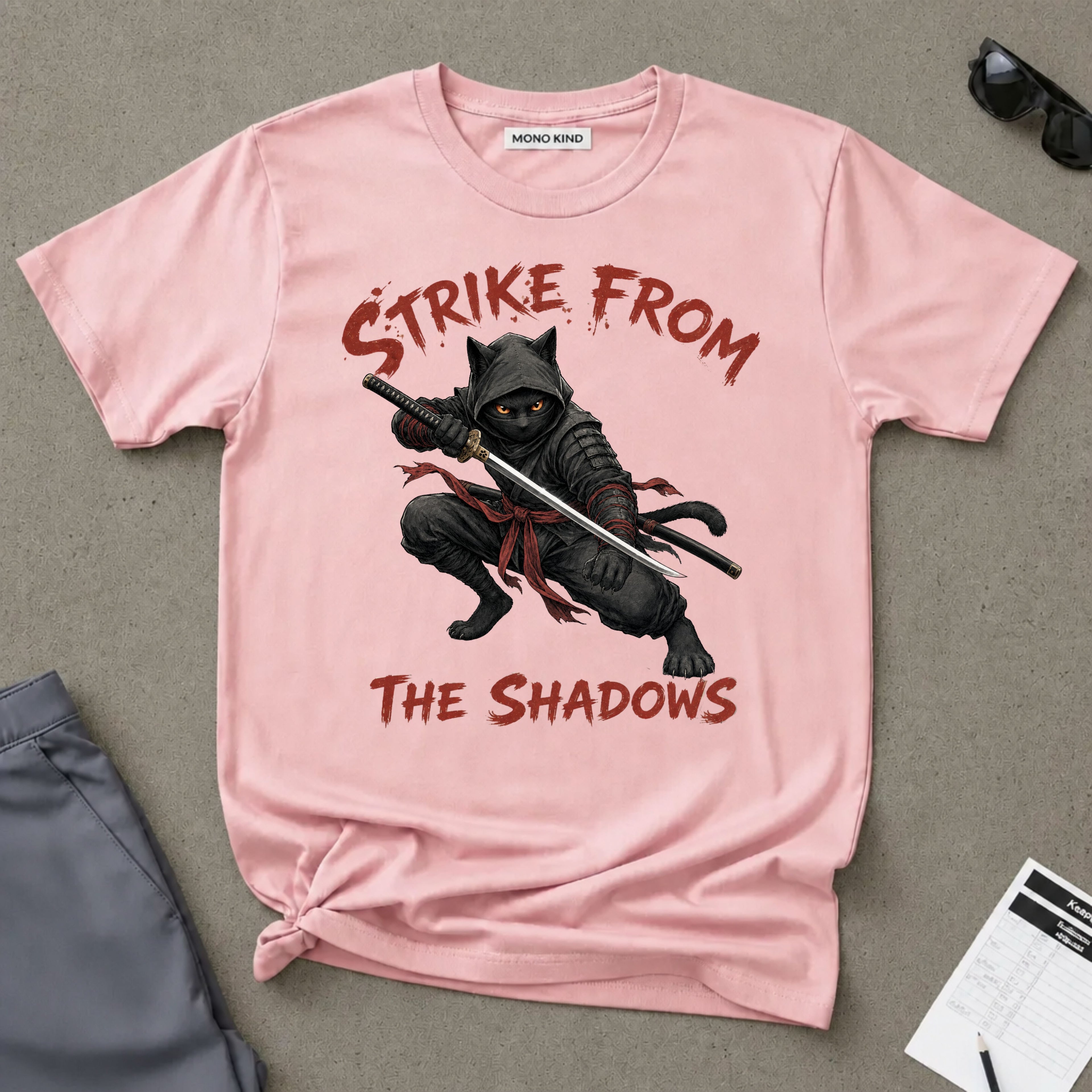 Strike From The Shadows Ninja Cat T-Shirt