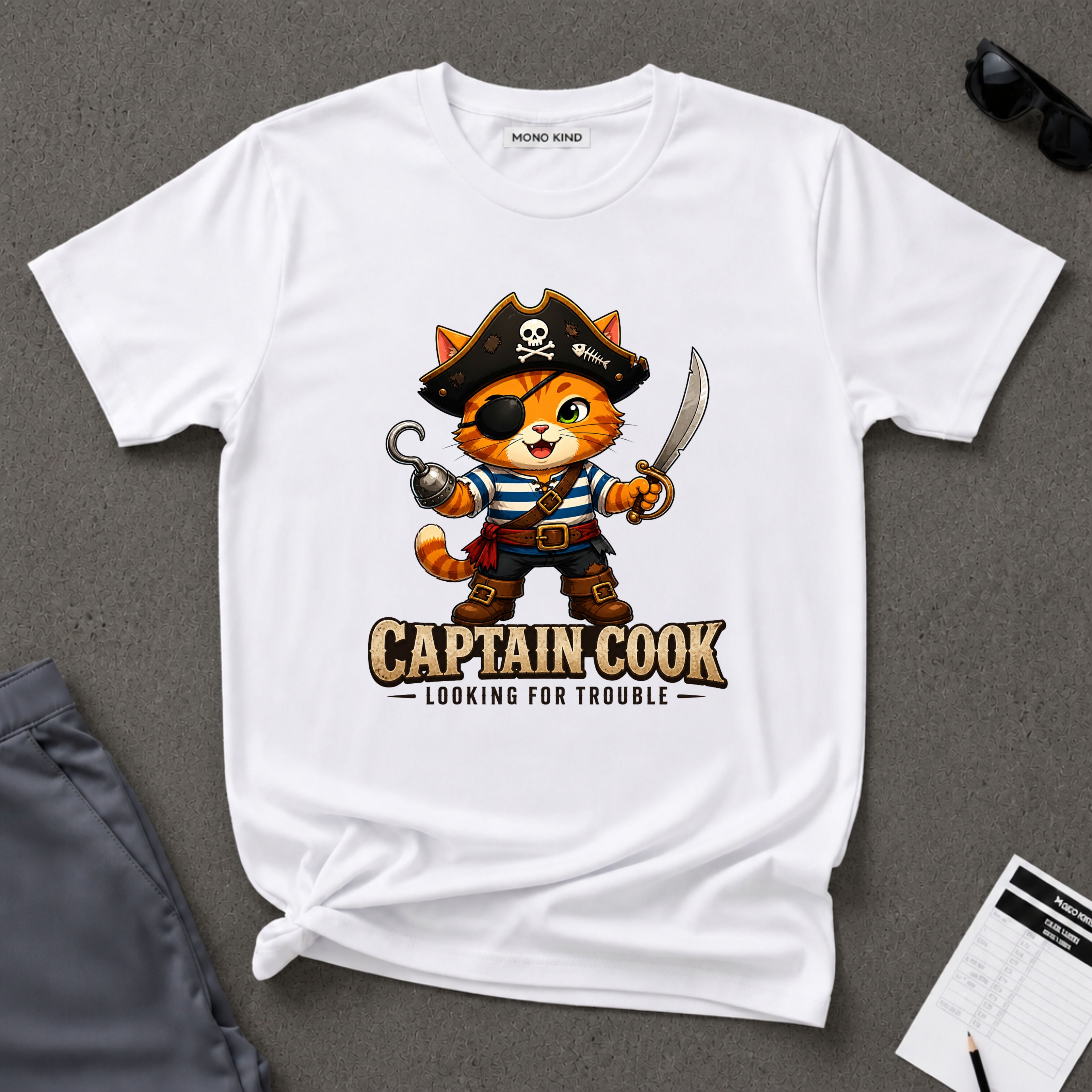 Captain Cook Pirate Cat T-Shirt