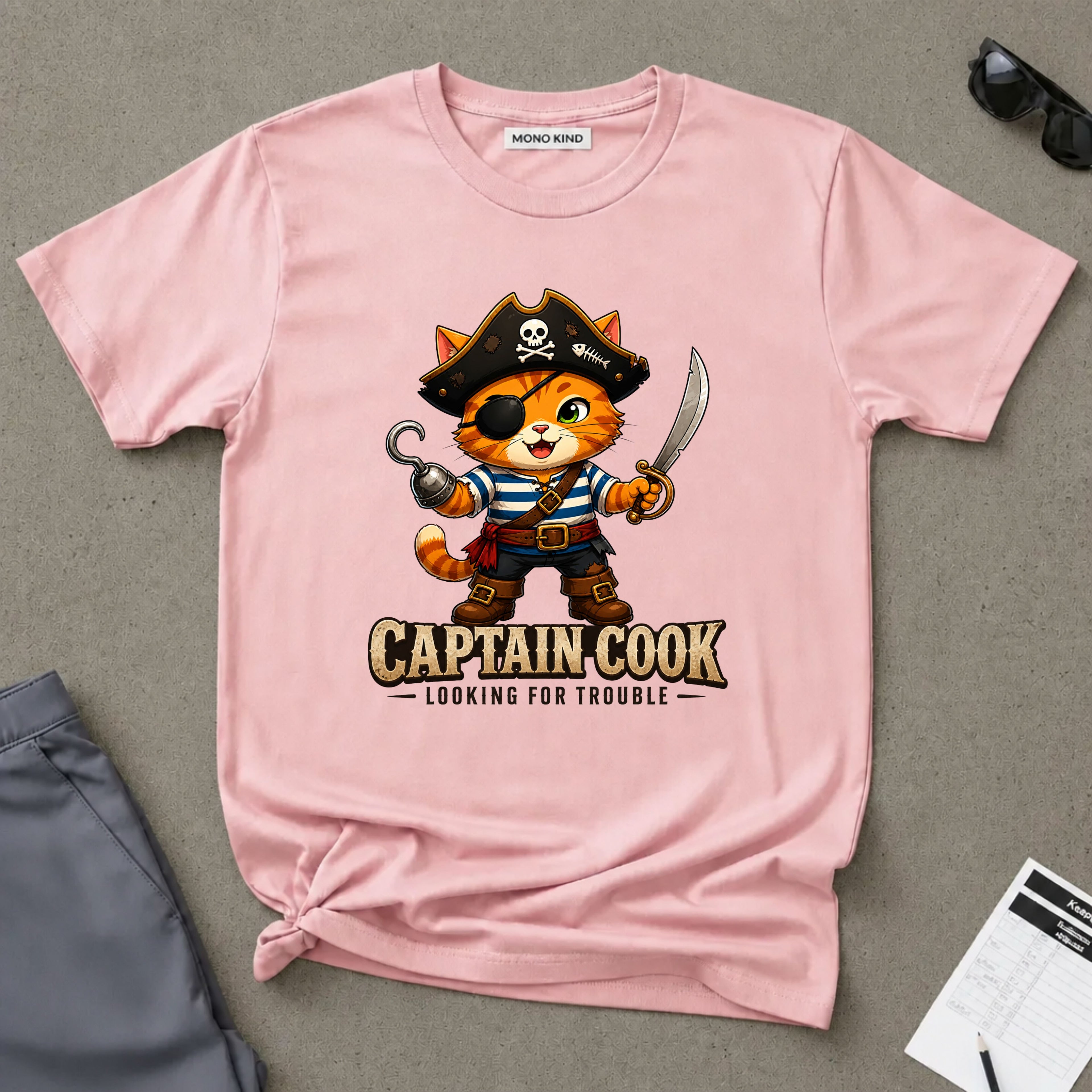 Captain Cook Pirate Cat T-Shirt