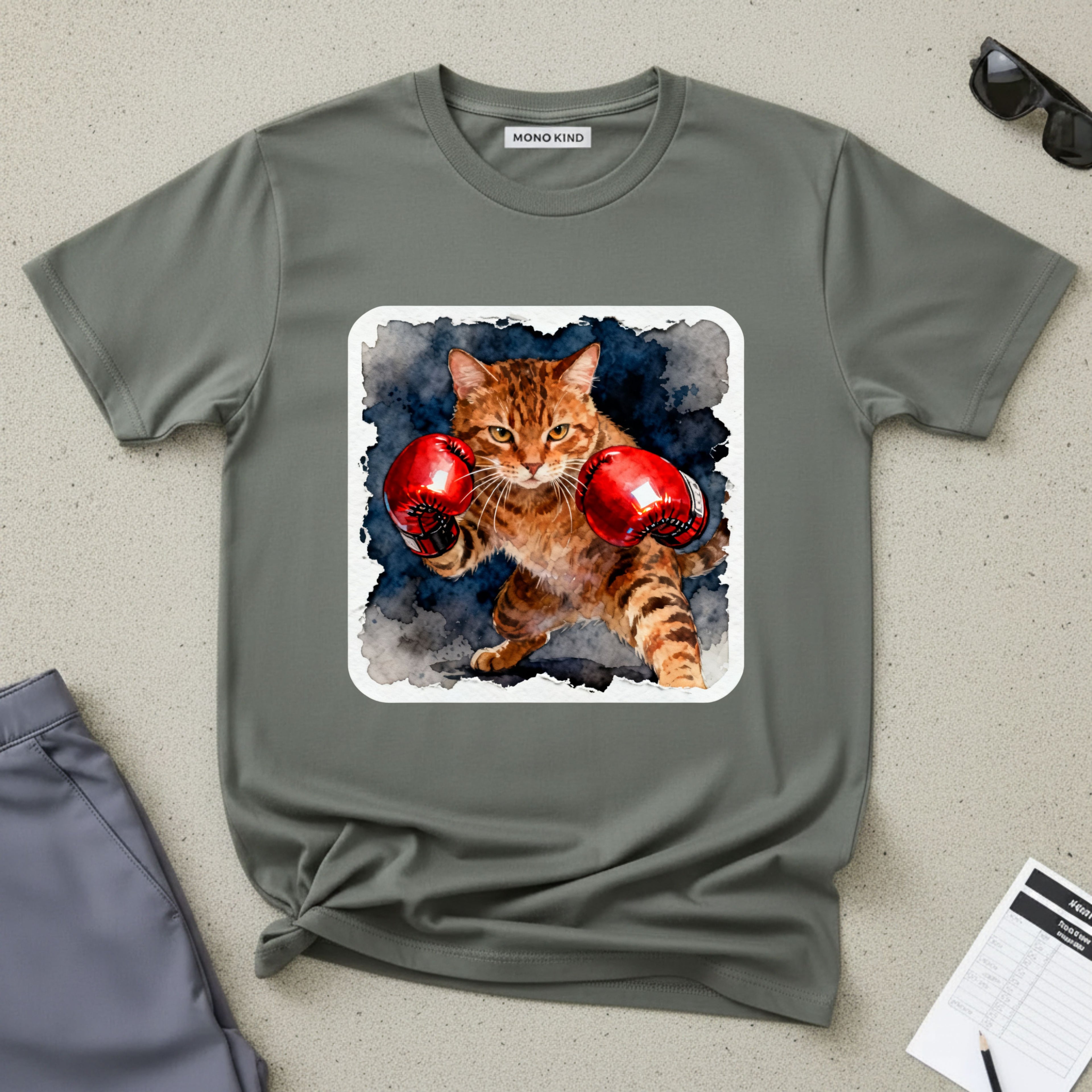 Orange Tabby Boxing Cat T-Shirt