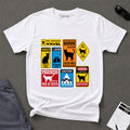 Cat Warning Signs Graphic T-Shirt