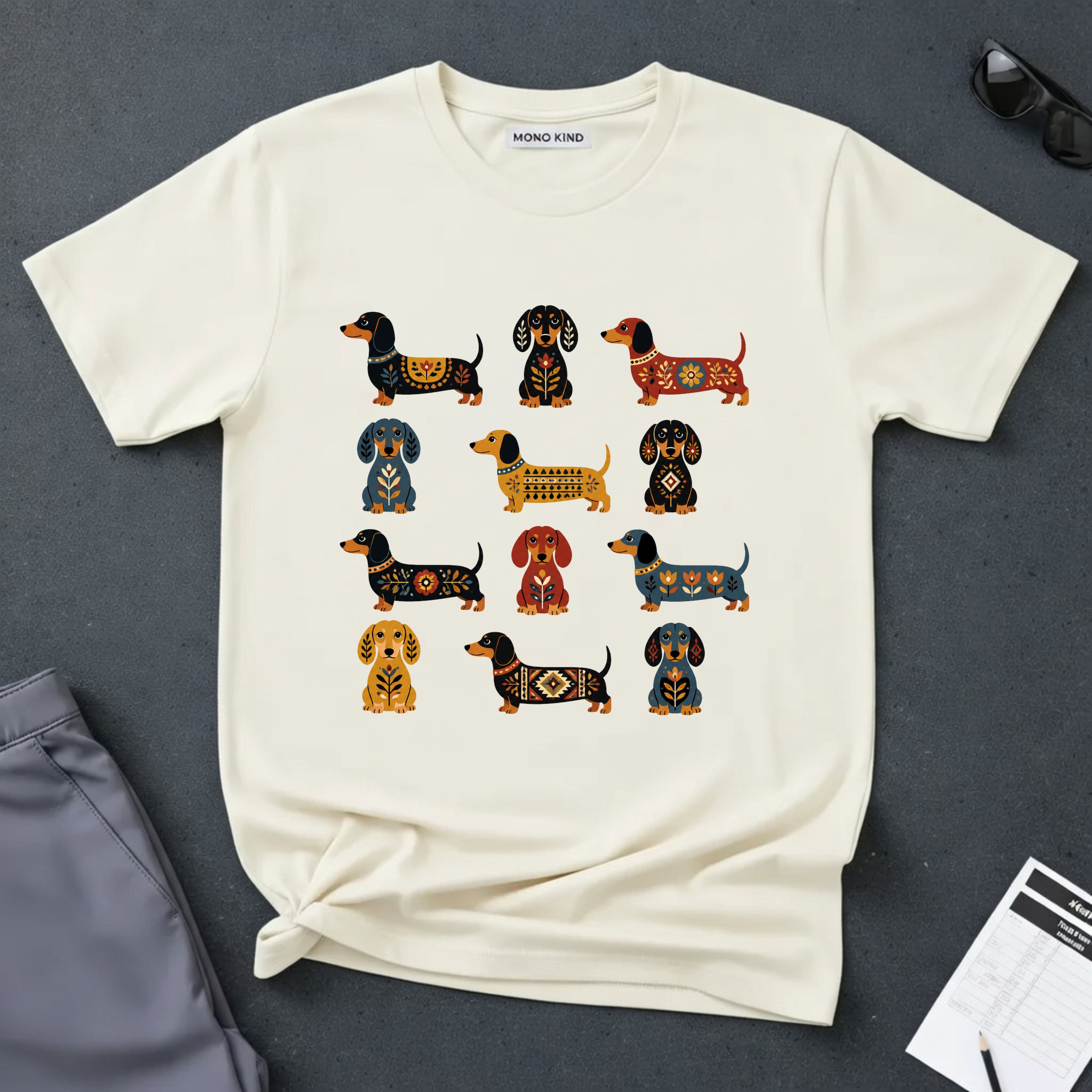 Dachshund Folk Art T-Shirt
