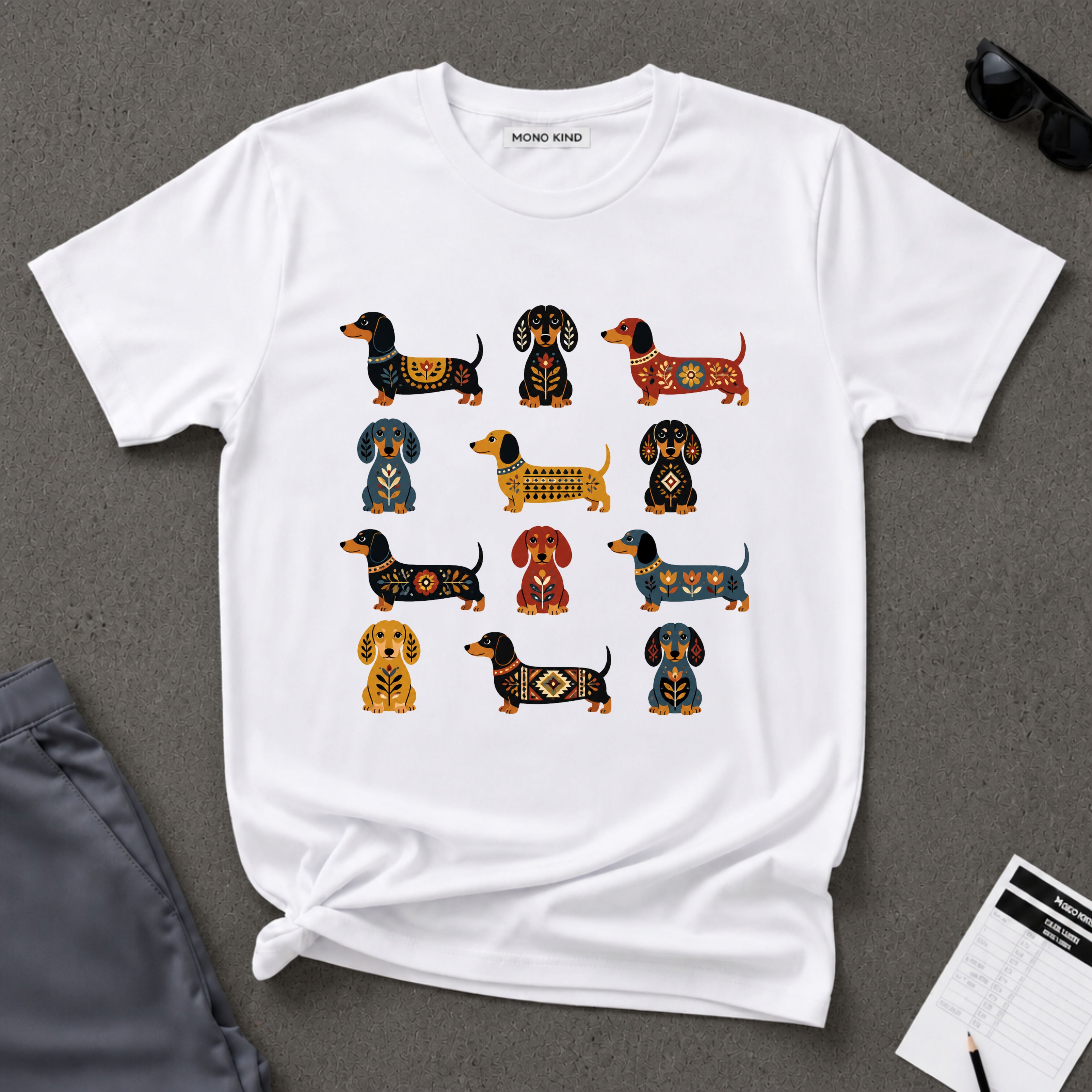 Dachshund Folk Art T-Shirt