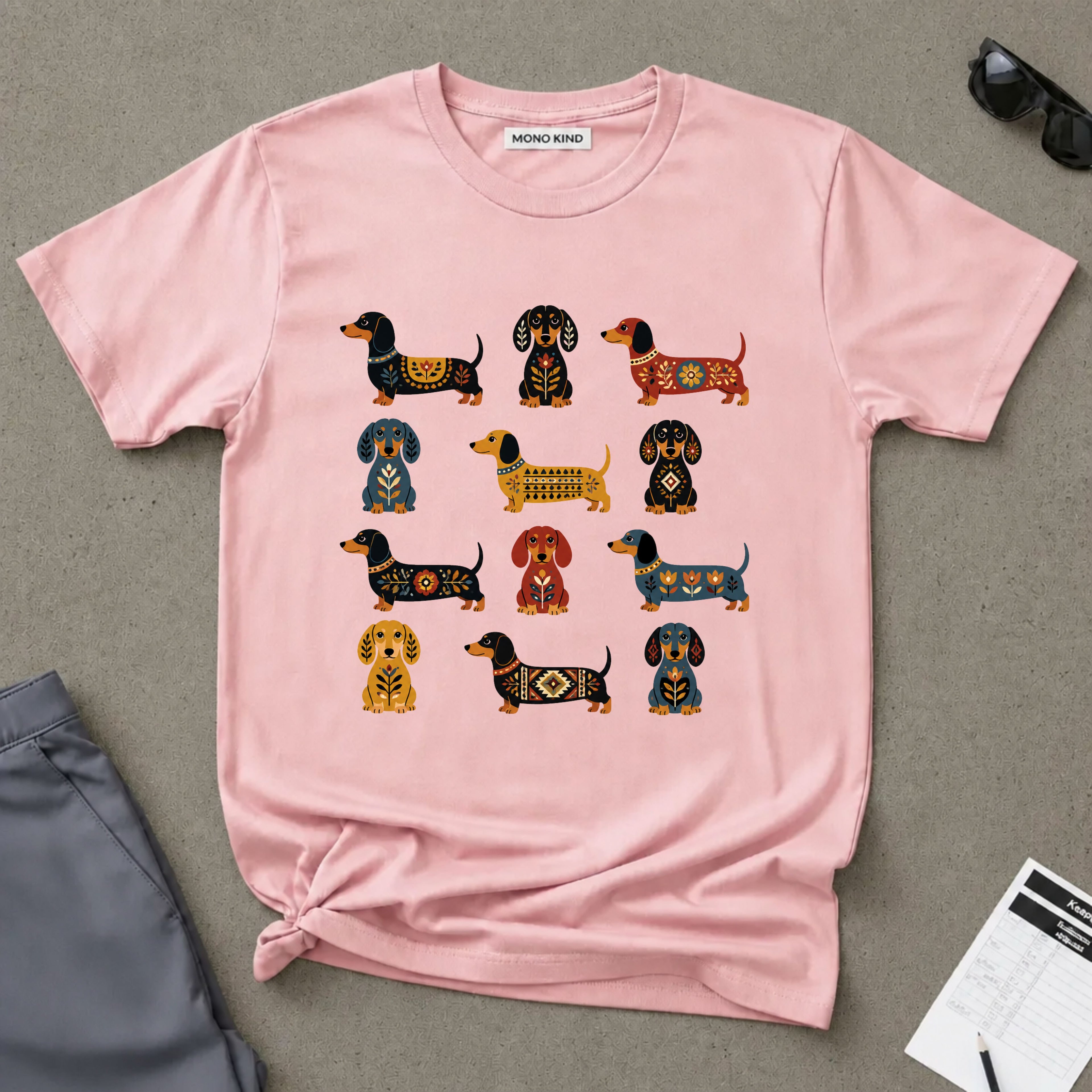 Dachshund Folk Art T-Shirt