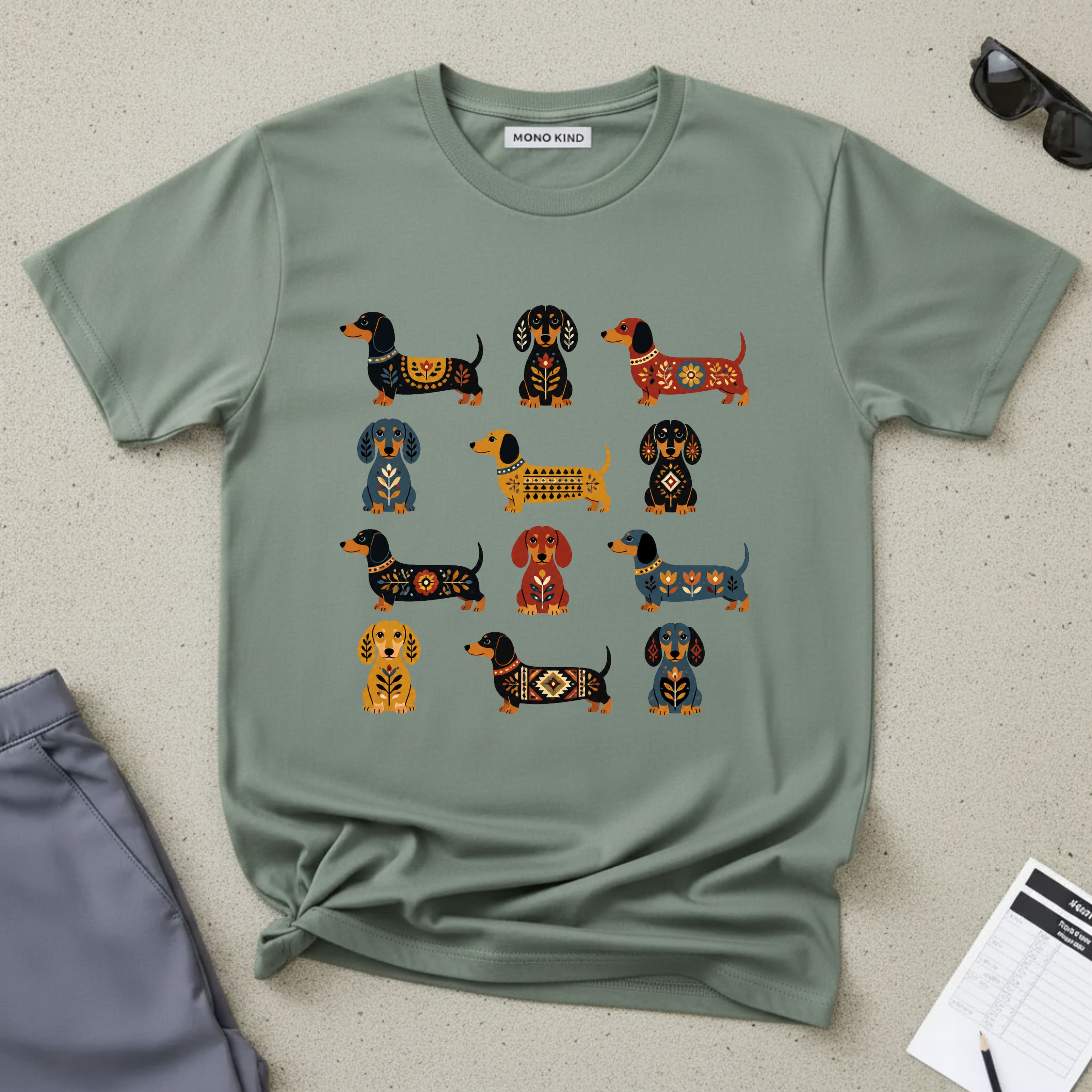 Dachshund Folk Art T-Shirt