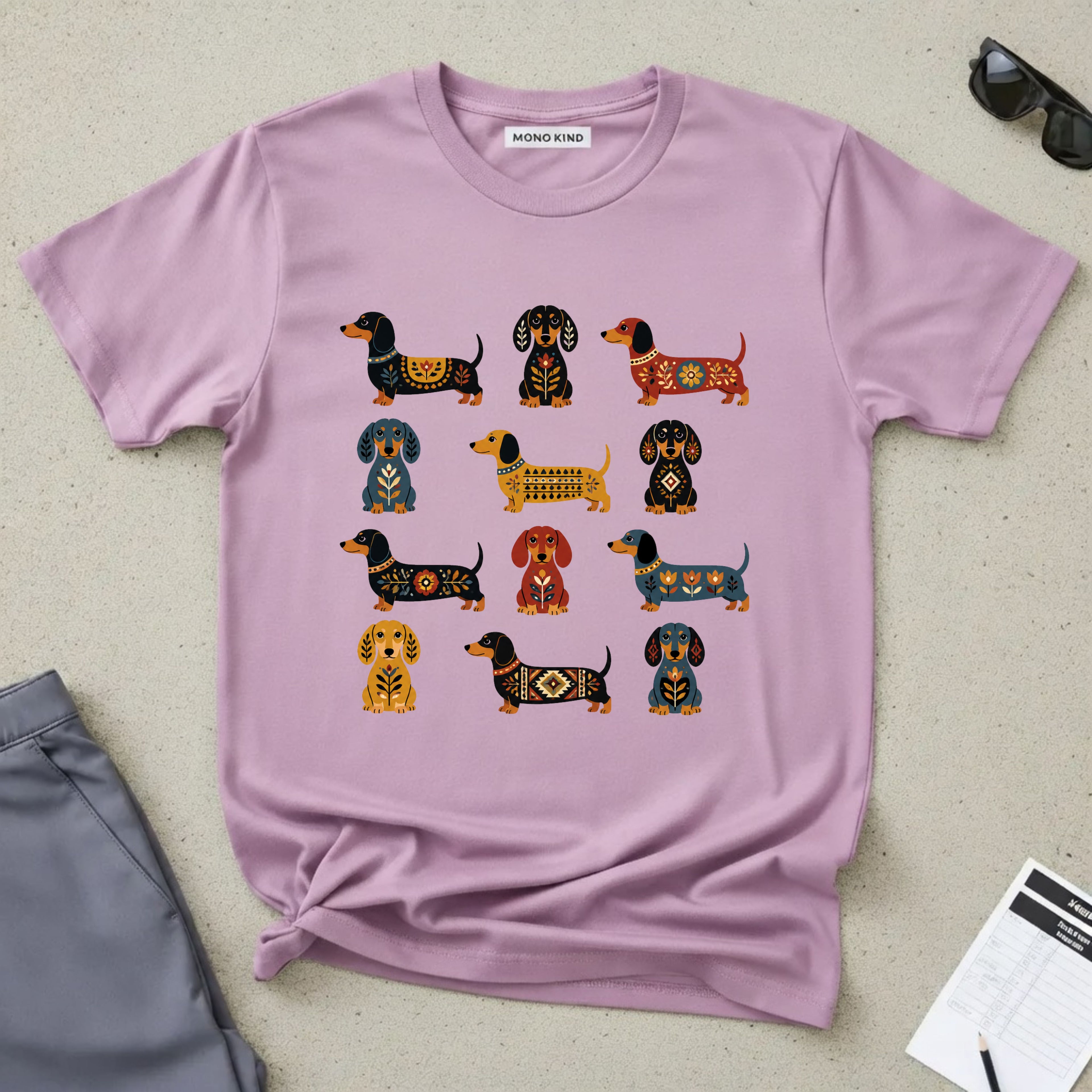 Dachshund Folk Art T-Shirt