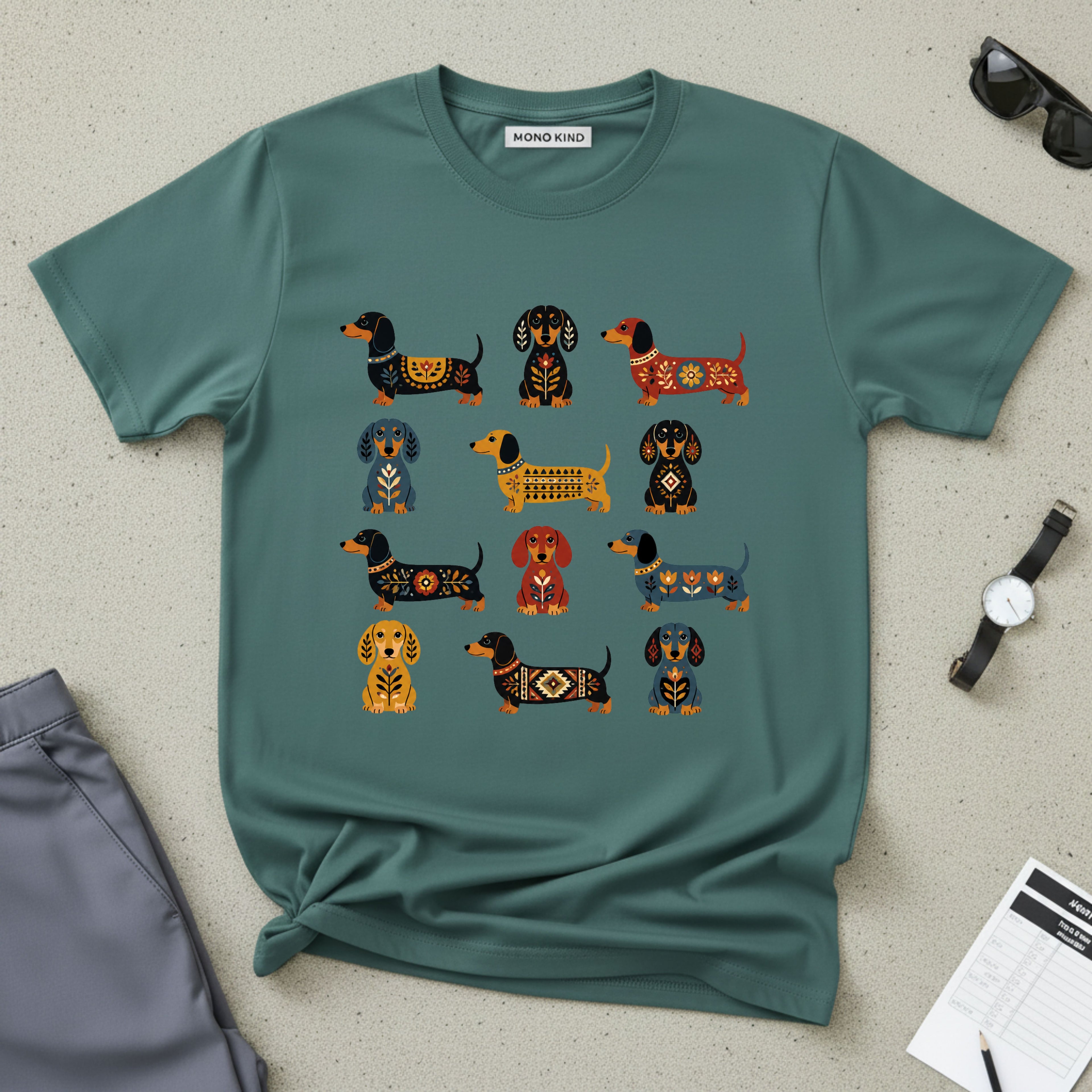 Dachshund Folk Art T-Shirt