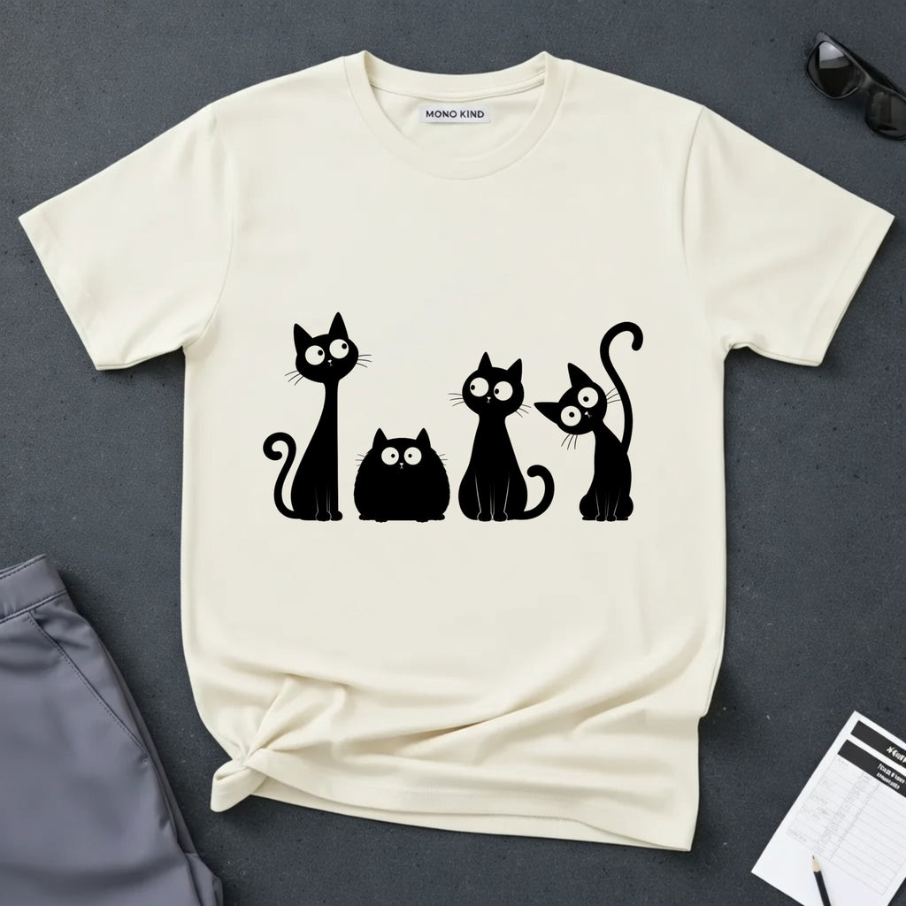 Funny Quirky Black Cats T-Shirt