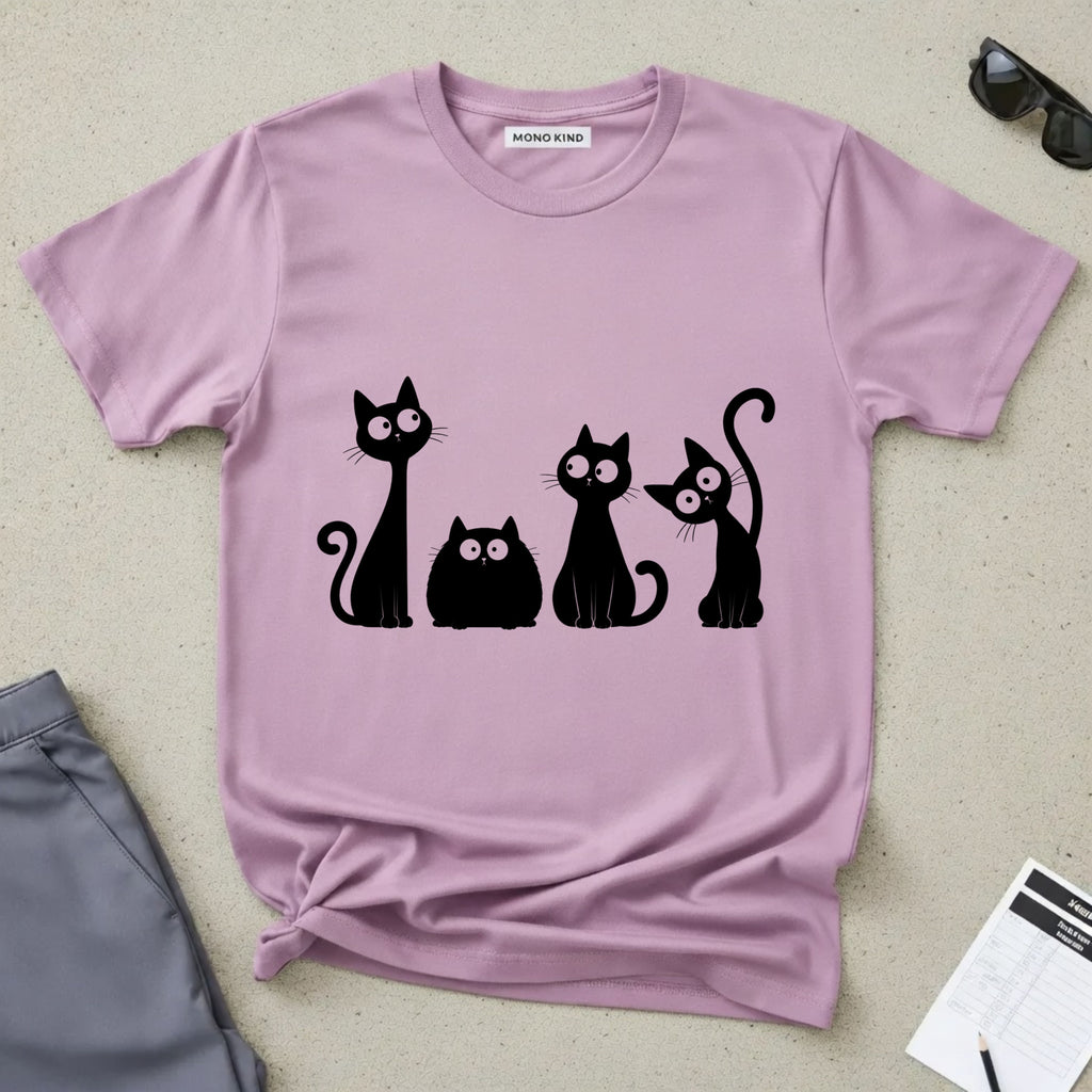 Funny Quirky Black Cats T-Shirt