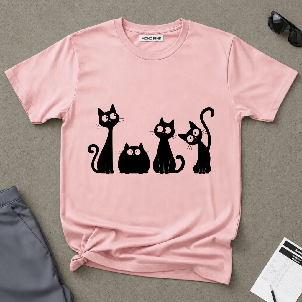 Funny Quirky Black Cats T-Shirt
