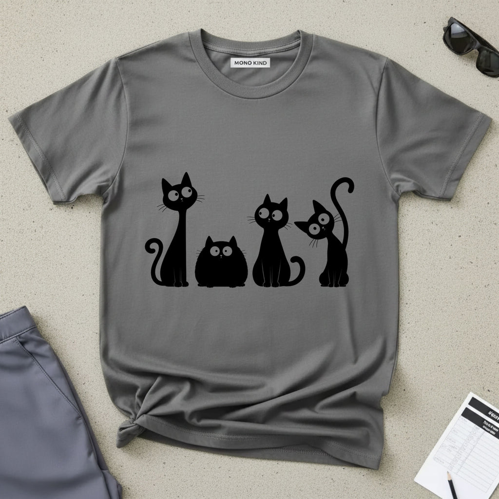 Funny Quirky Black Cats T-Shirt