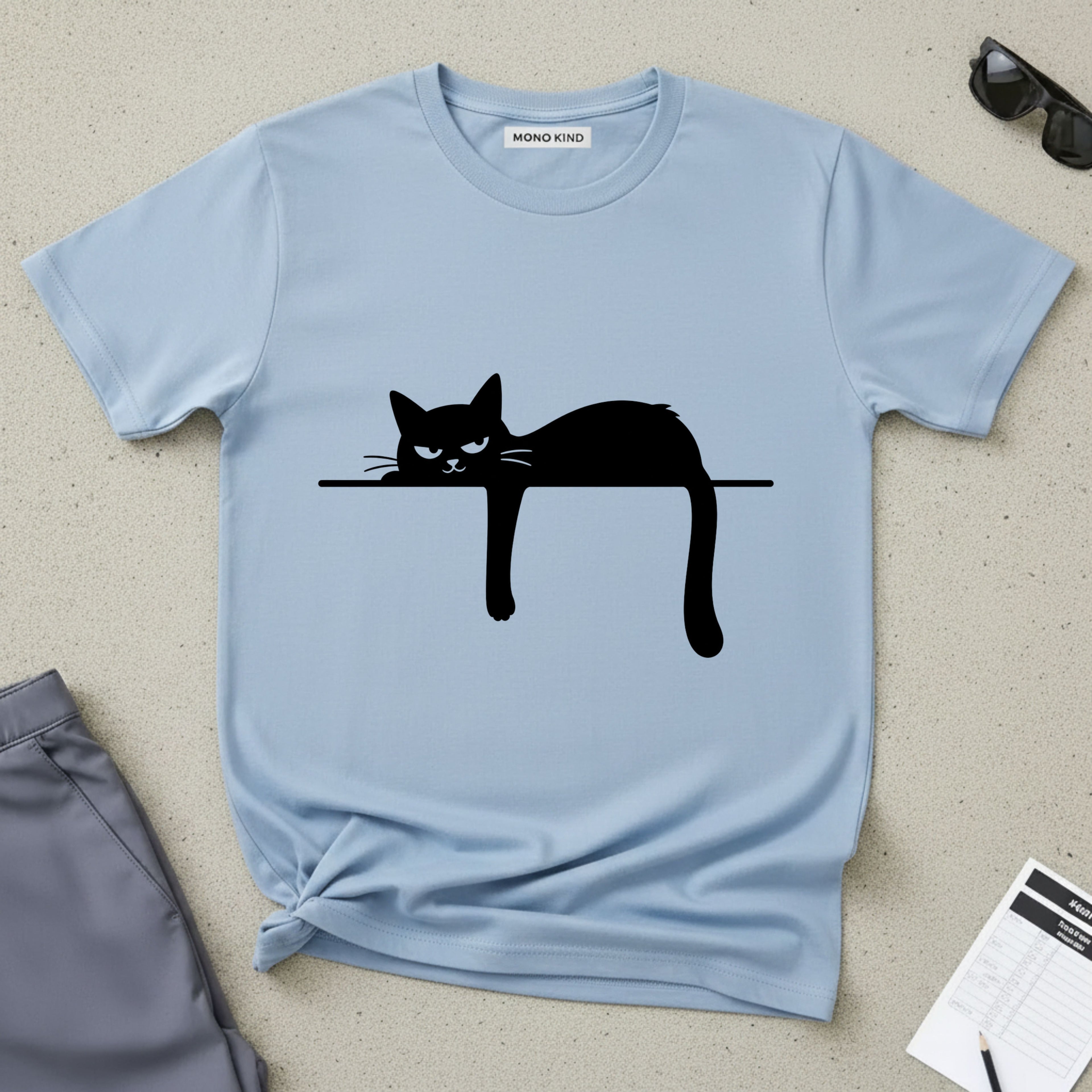 Grumpy Black Cat Silhouette T-Shirt