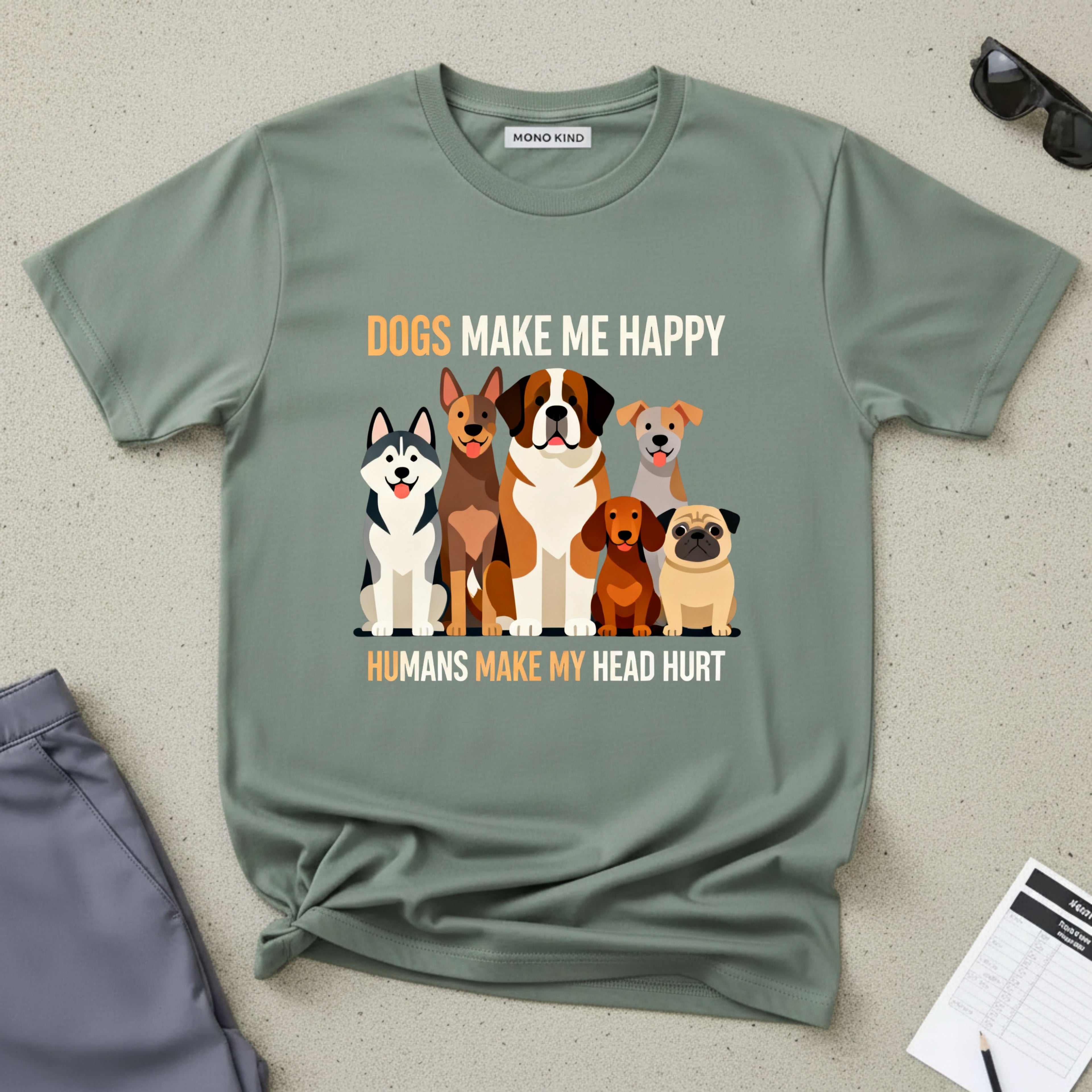 Dogs Make Me Happy T-Shirt