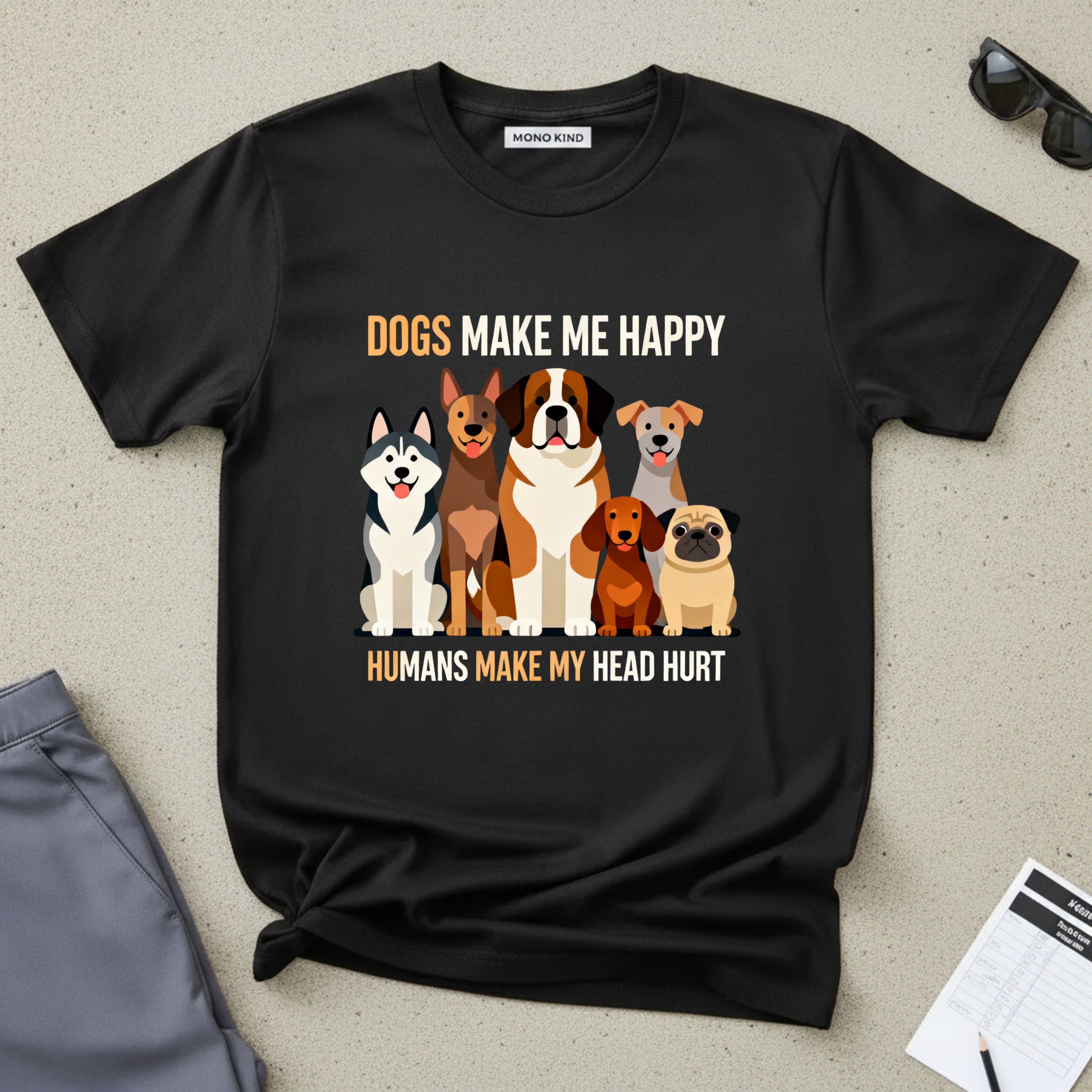 Dogs Make Me Happy T-Shirt