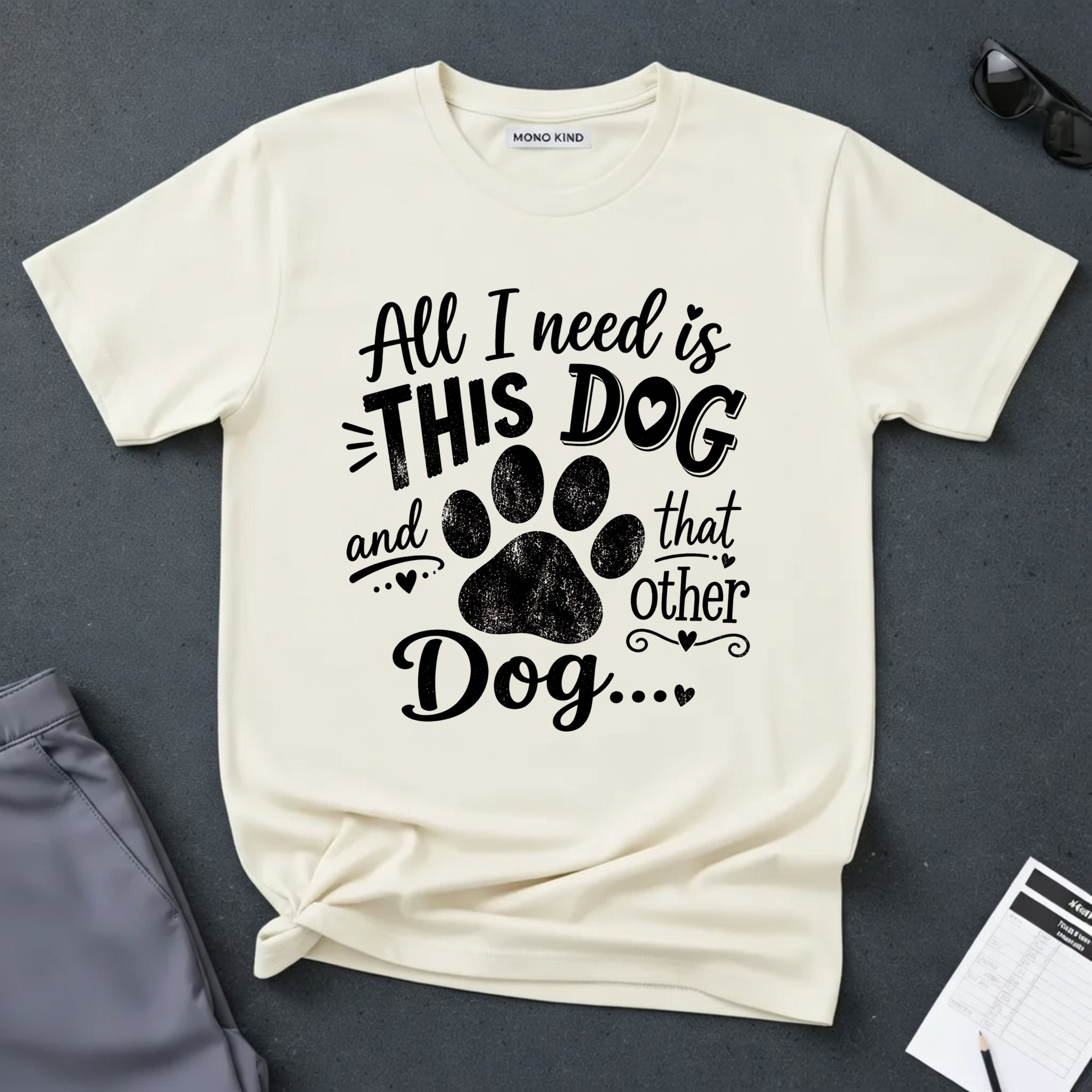 Dog Lover with Paw Print T‑Shirt