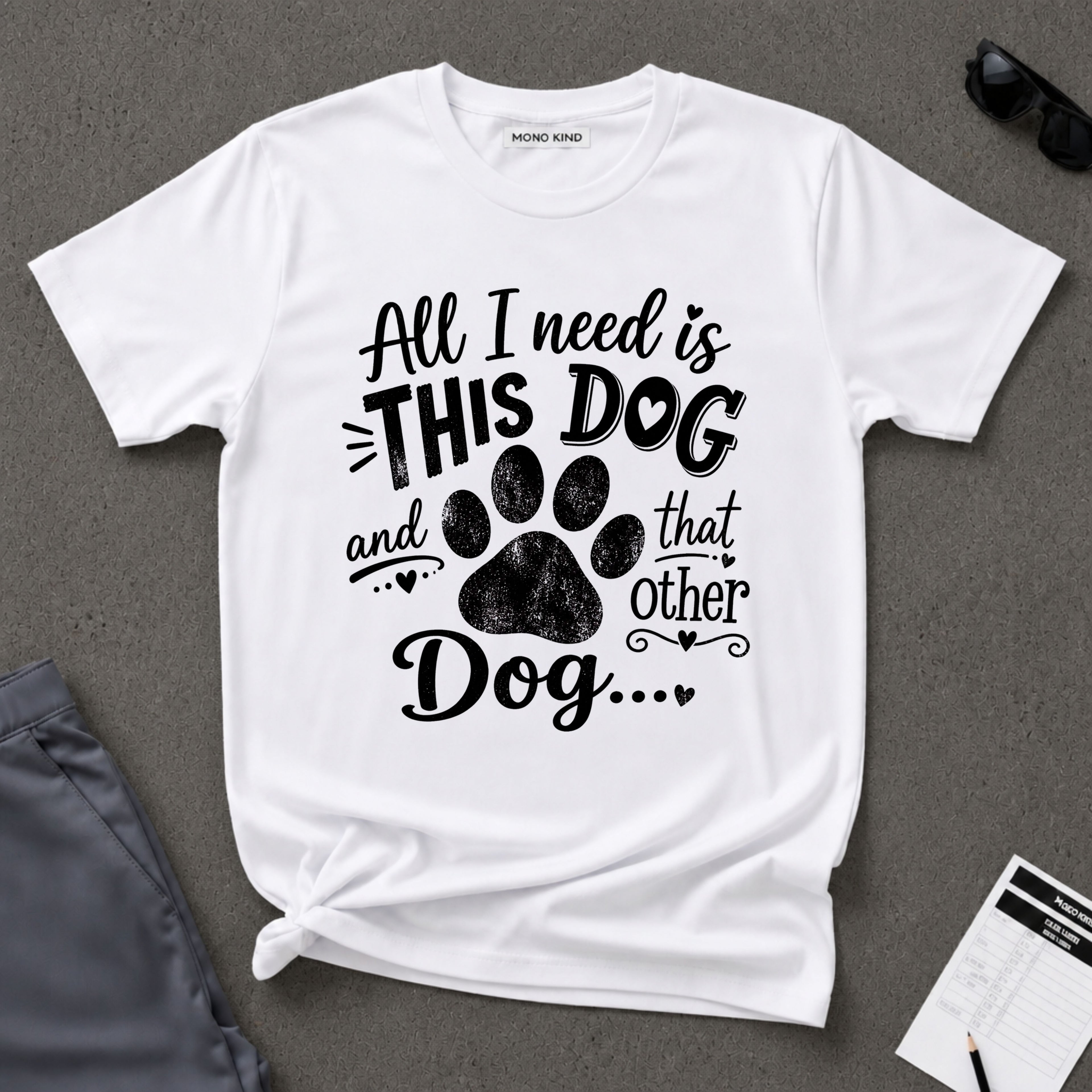 Dog Lover with Paw Print T‑Shirt