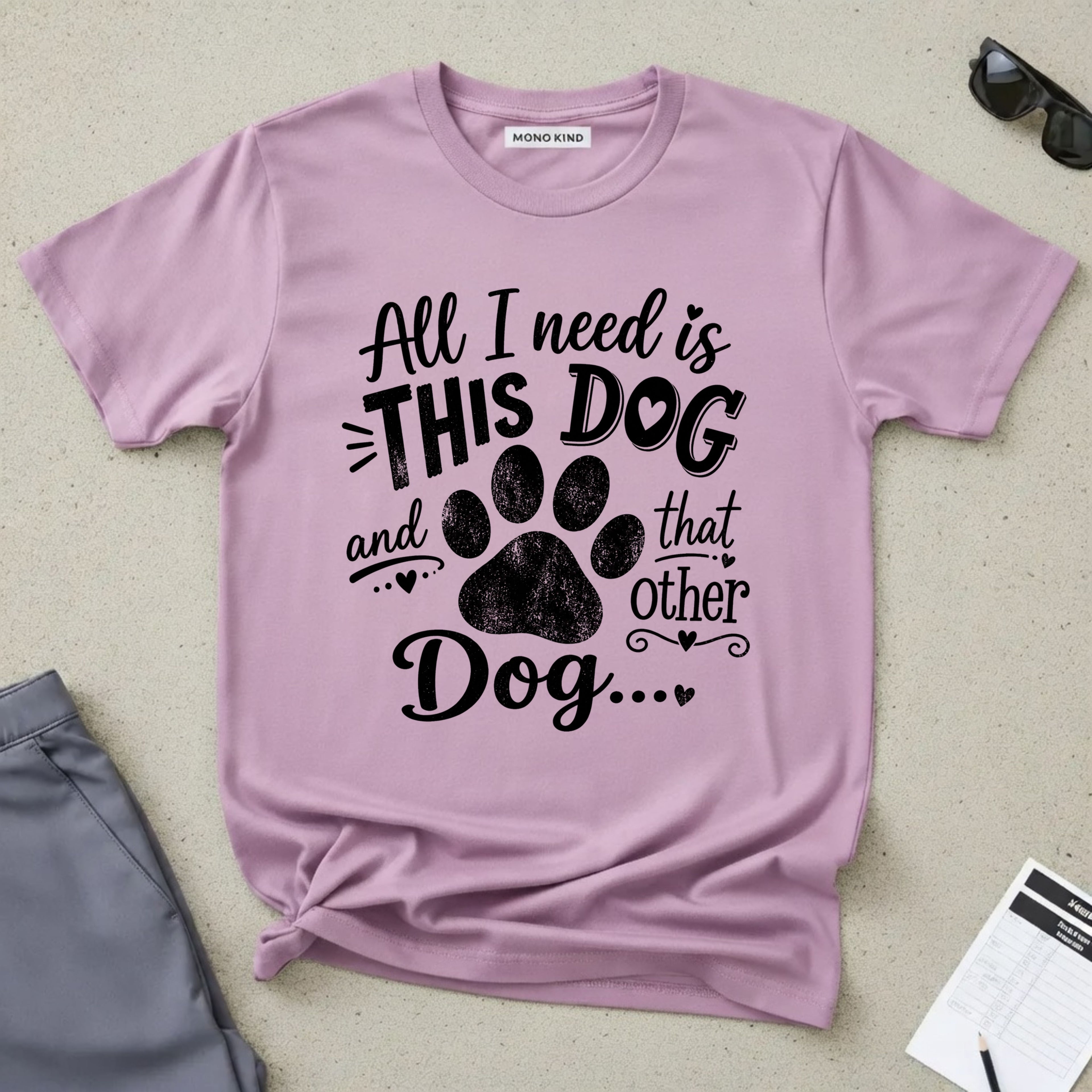 Dog Lover with Paw Print T‑Shirt