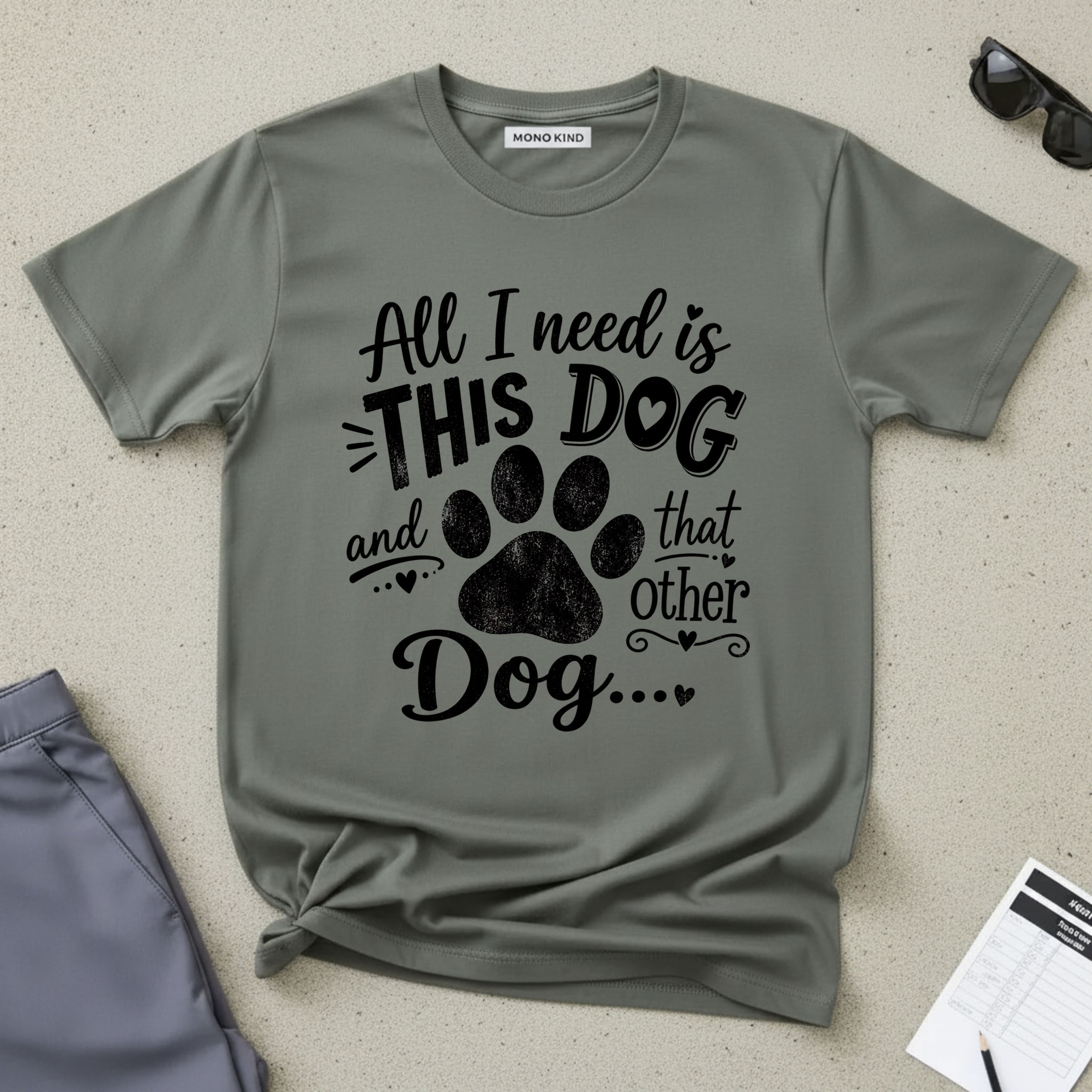 Dog Lover with Paw Print T‑Shirt