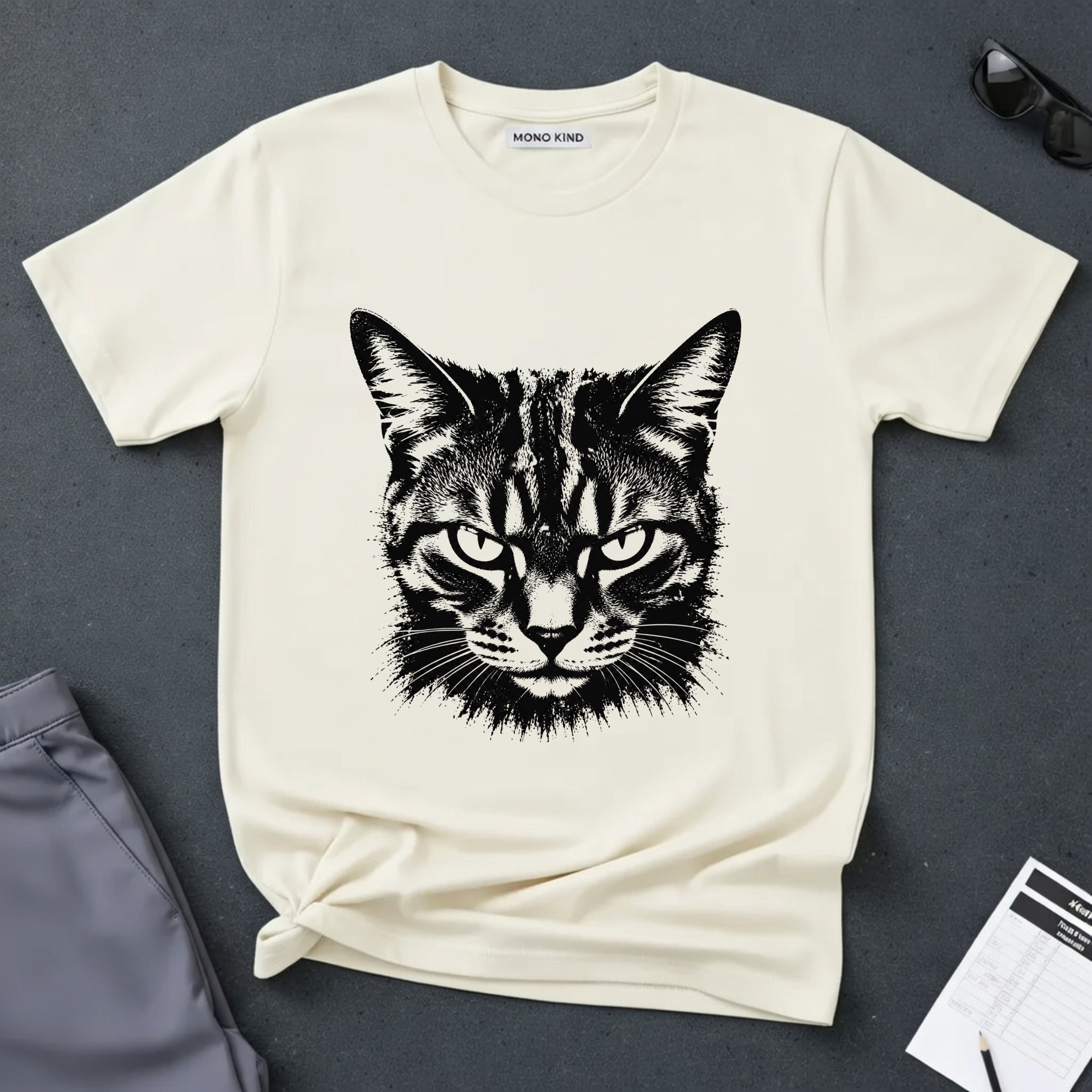 Tabby Cat Ink Portrait T-Shirt