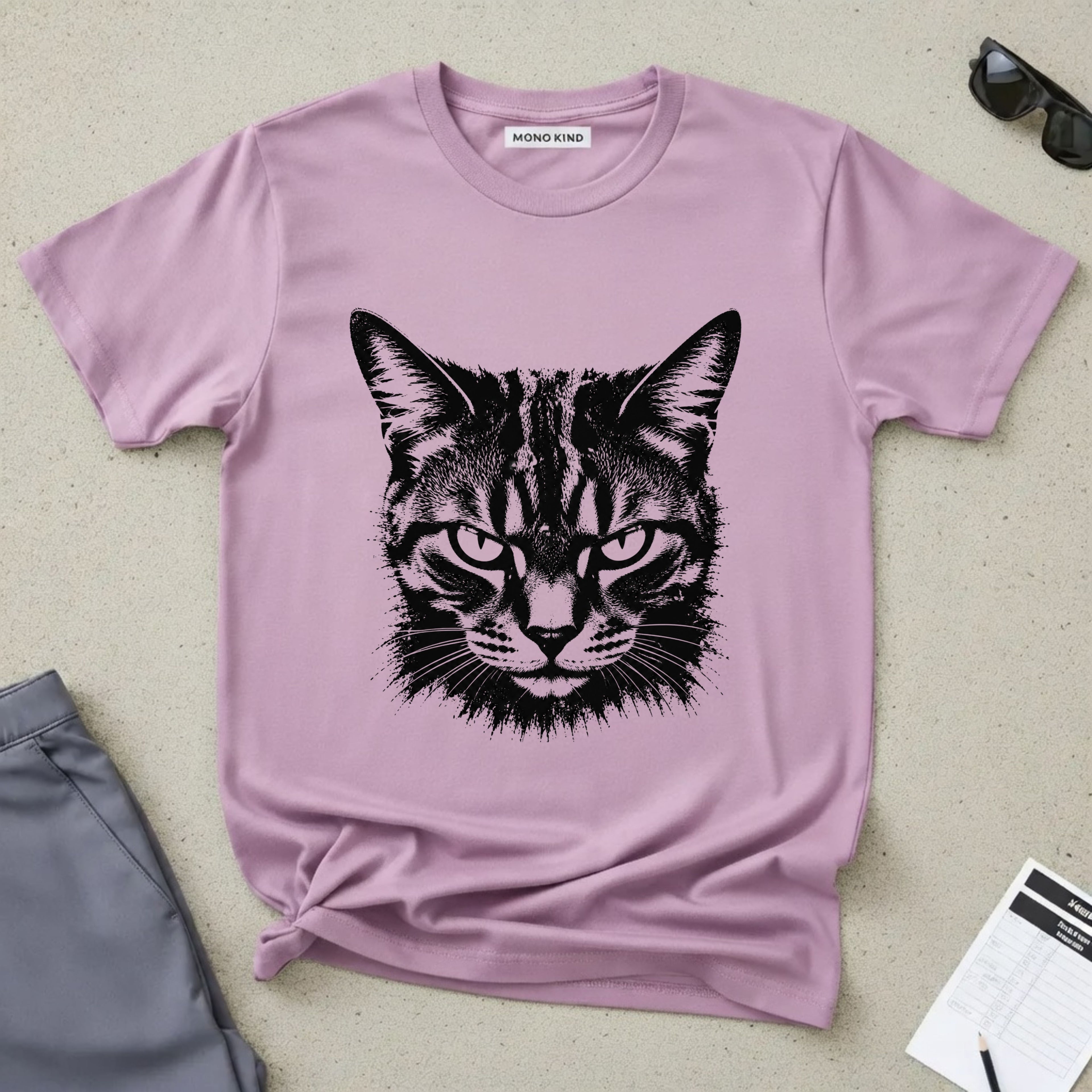 Tabby Cat Ink Portrait T-Shirt