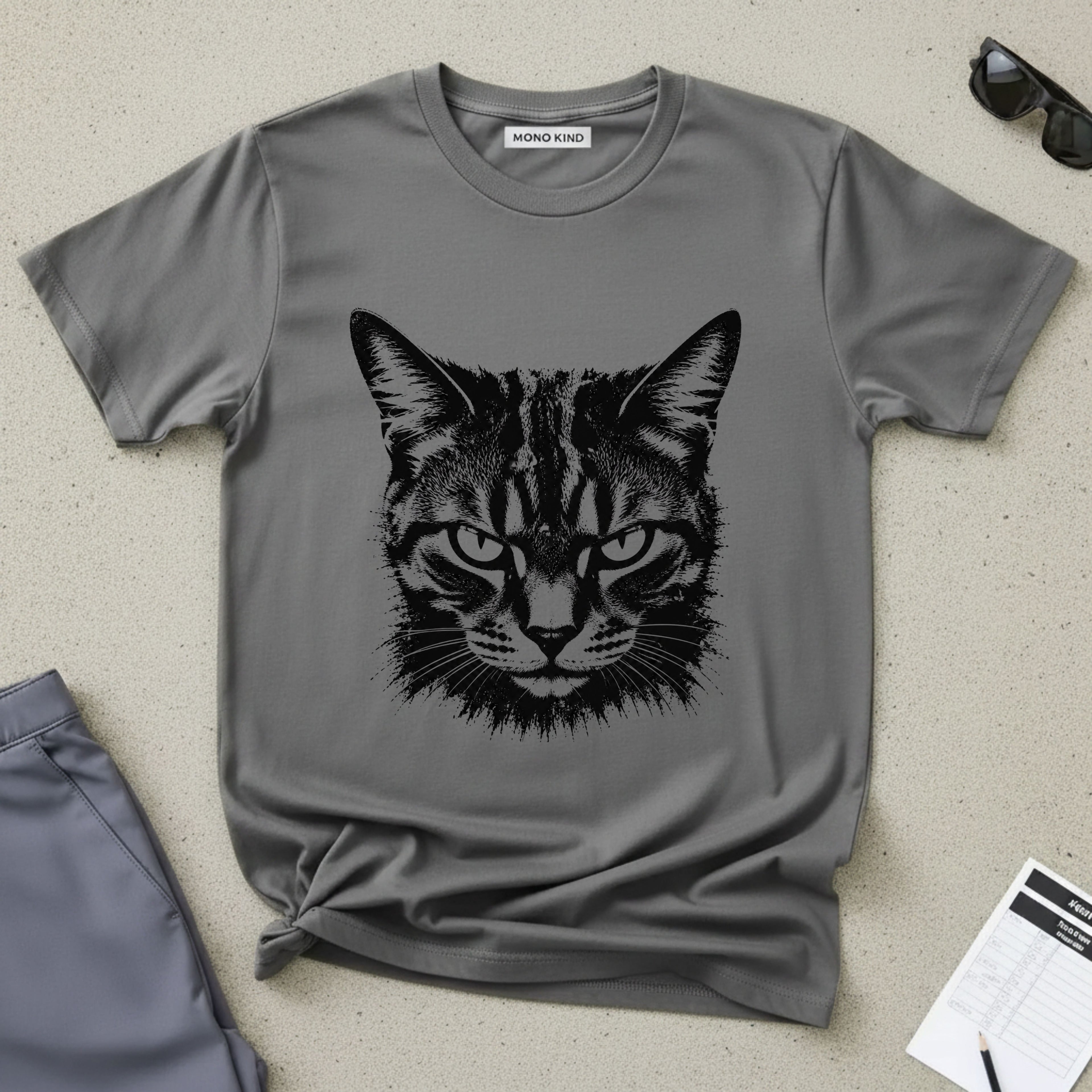 Tabby Cat Ink Portrait T-Shirt