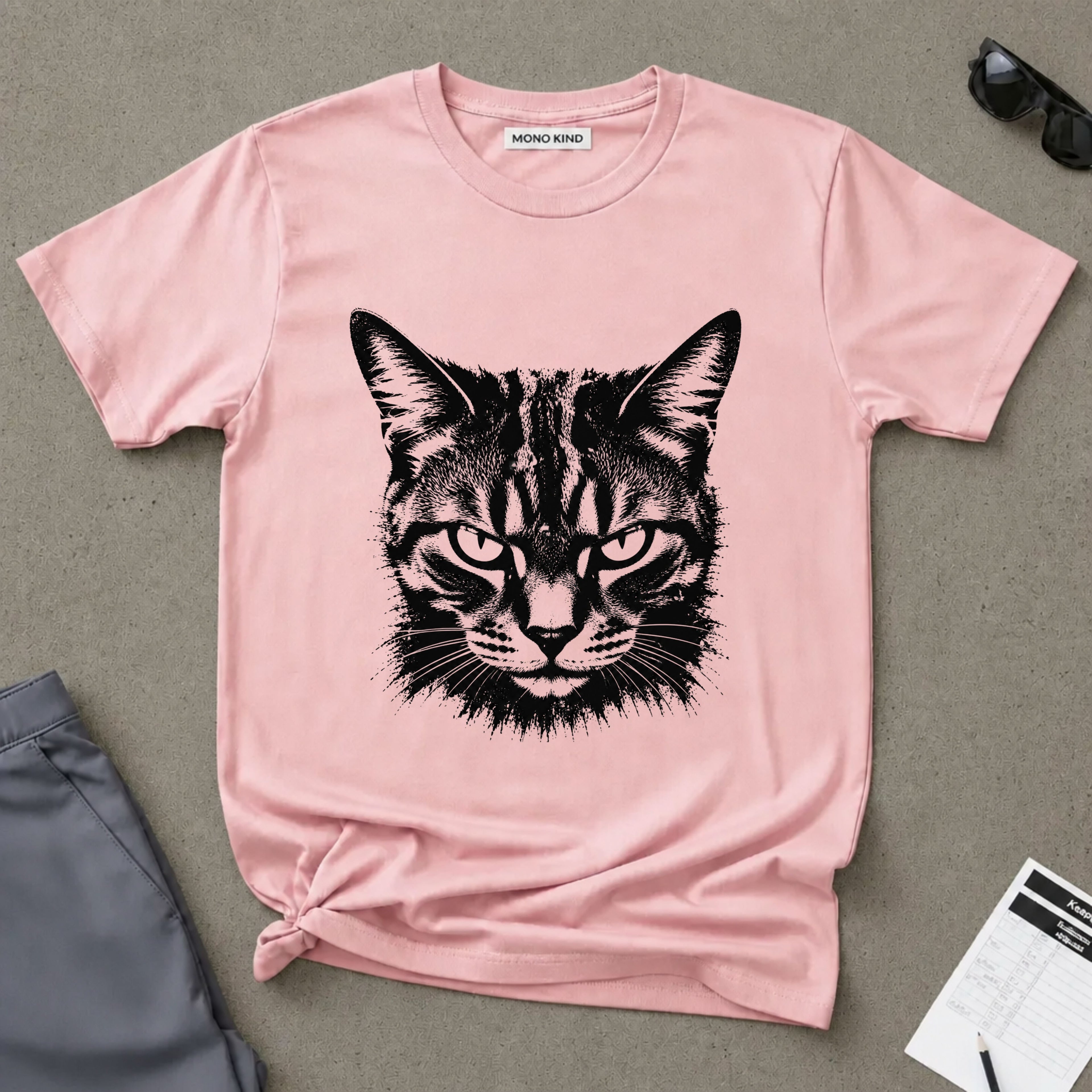 Tabby Cat Ink Portrait T-Shirt
