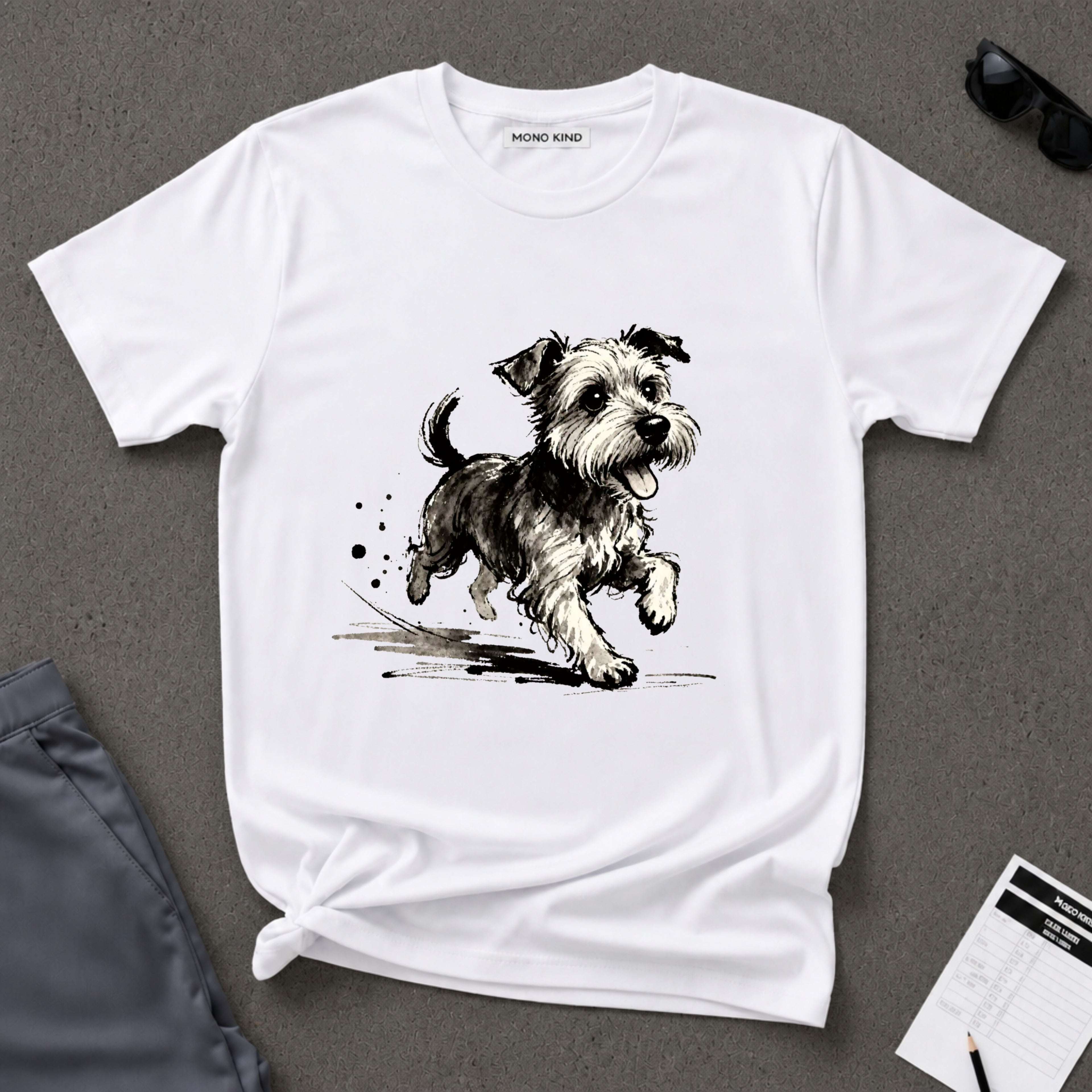 Wire‑Haired Terrier Puppy Running T-Shirt