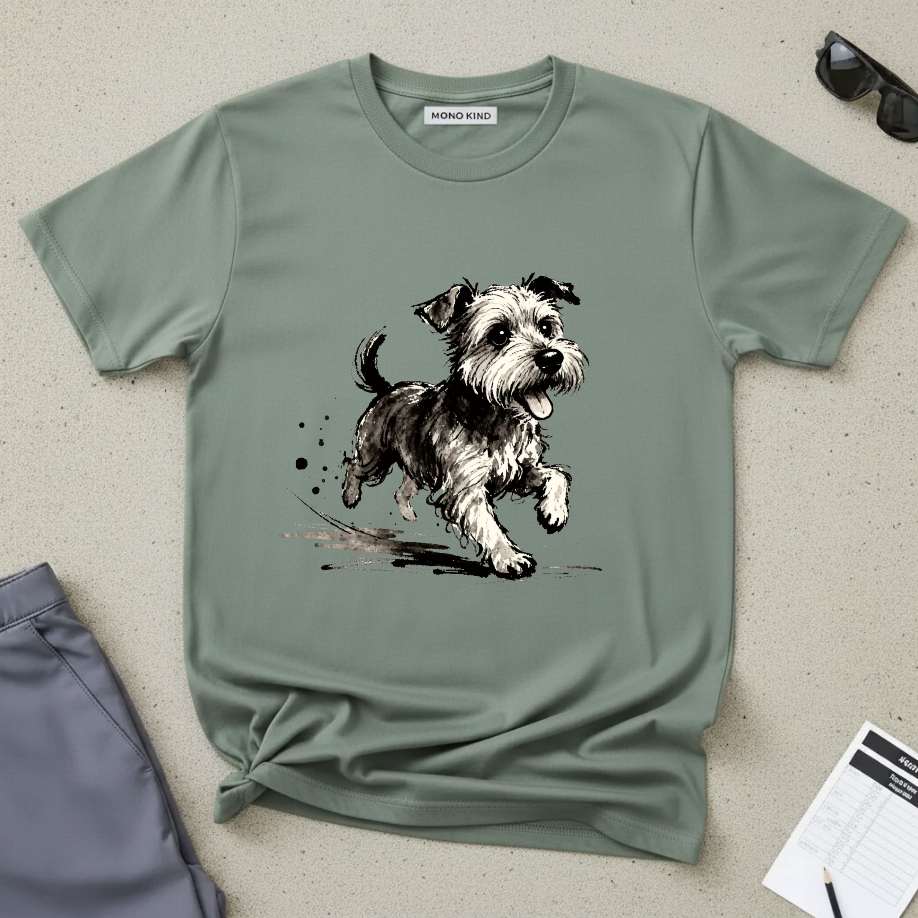 Wire‑Haired Terrier Puppy Running T-Shirt