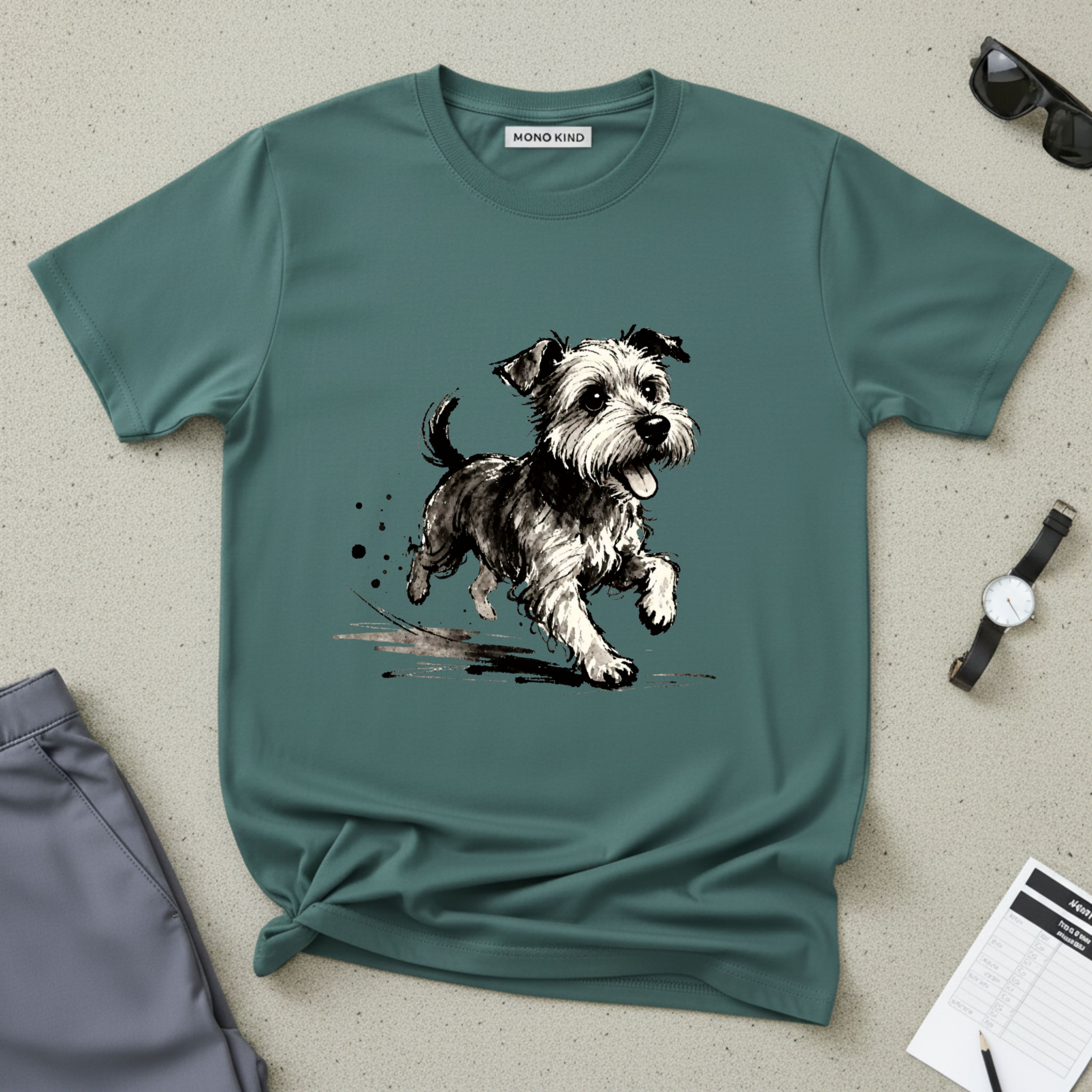 Wire‑Haired Terrier Puppy Running T-Shirt