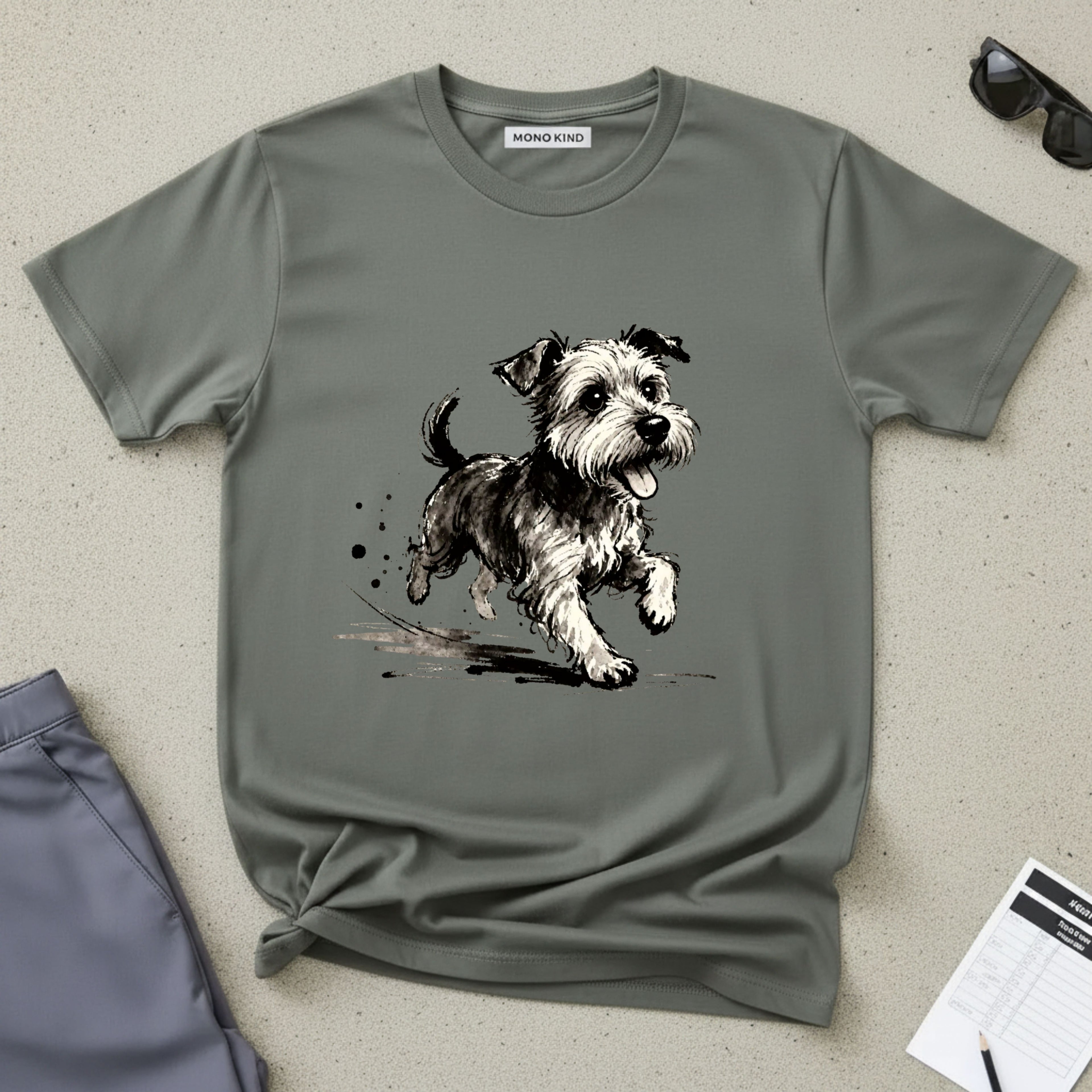 Wire‑Haired Terrier Puppy Running T-Shirt