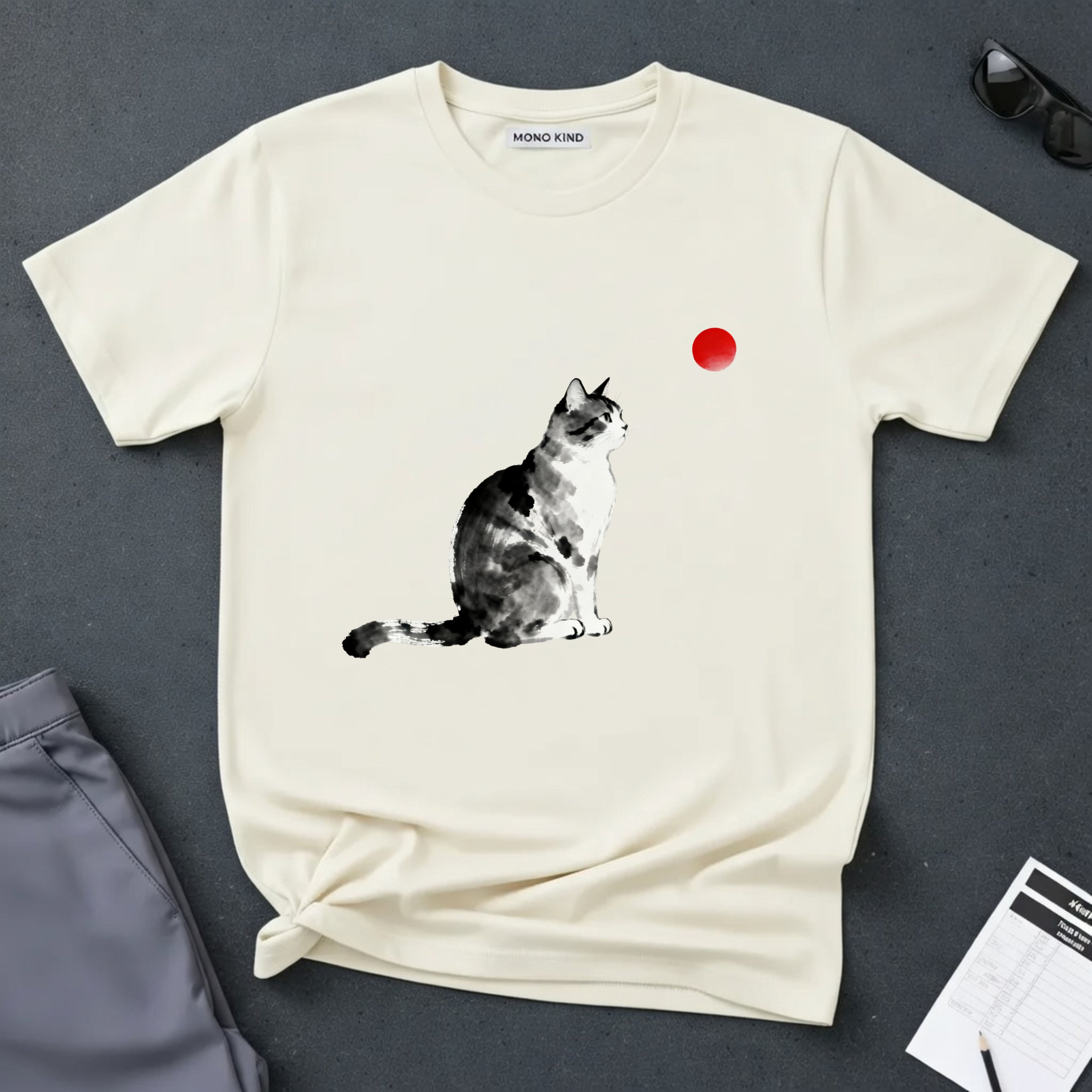 Sumi-e Tabby Cat T-Shirt