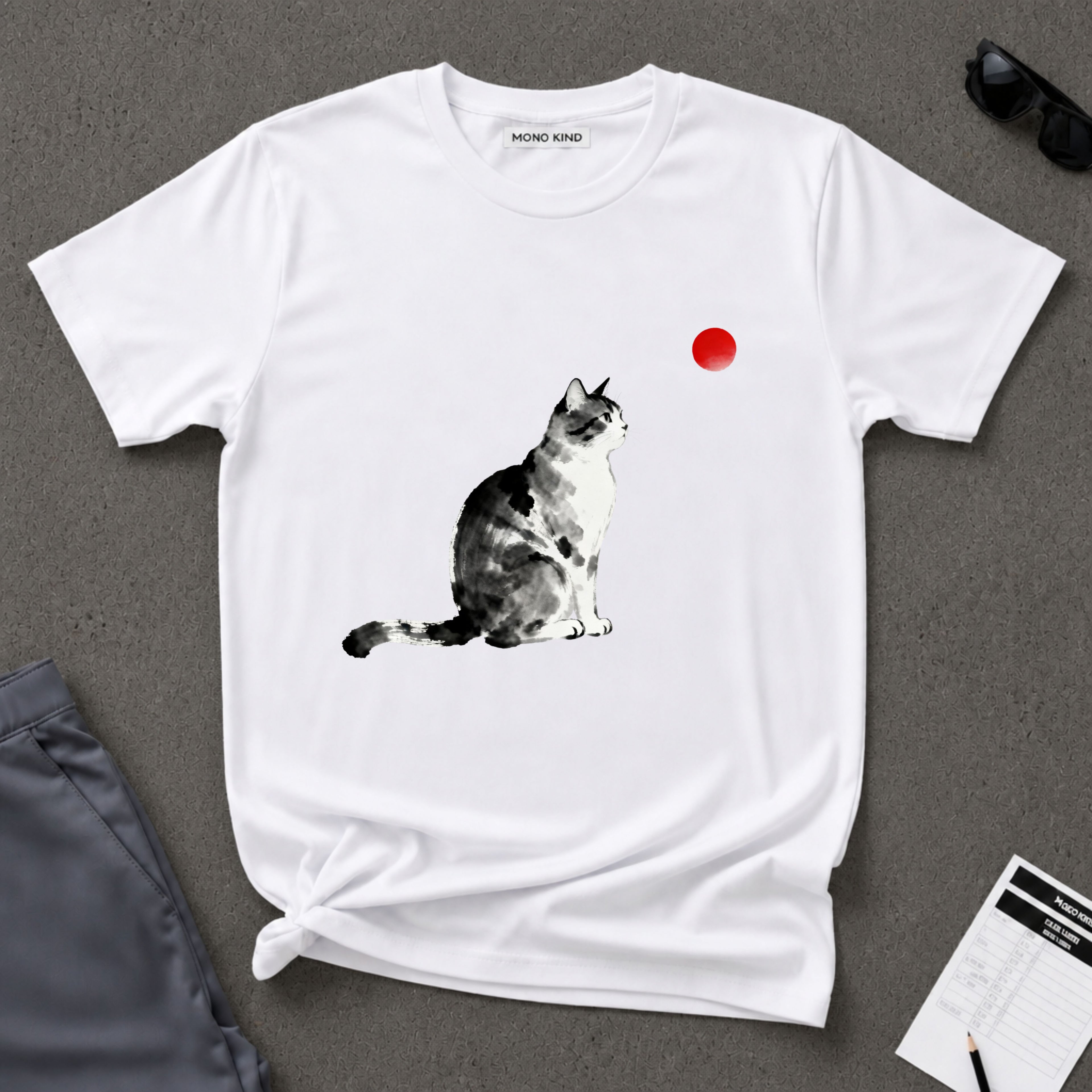 Sumi-e Tabby Cat T-Shirt