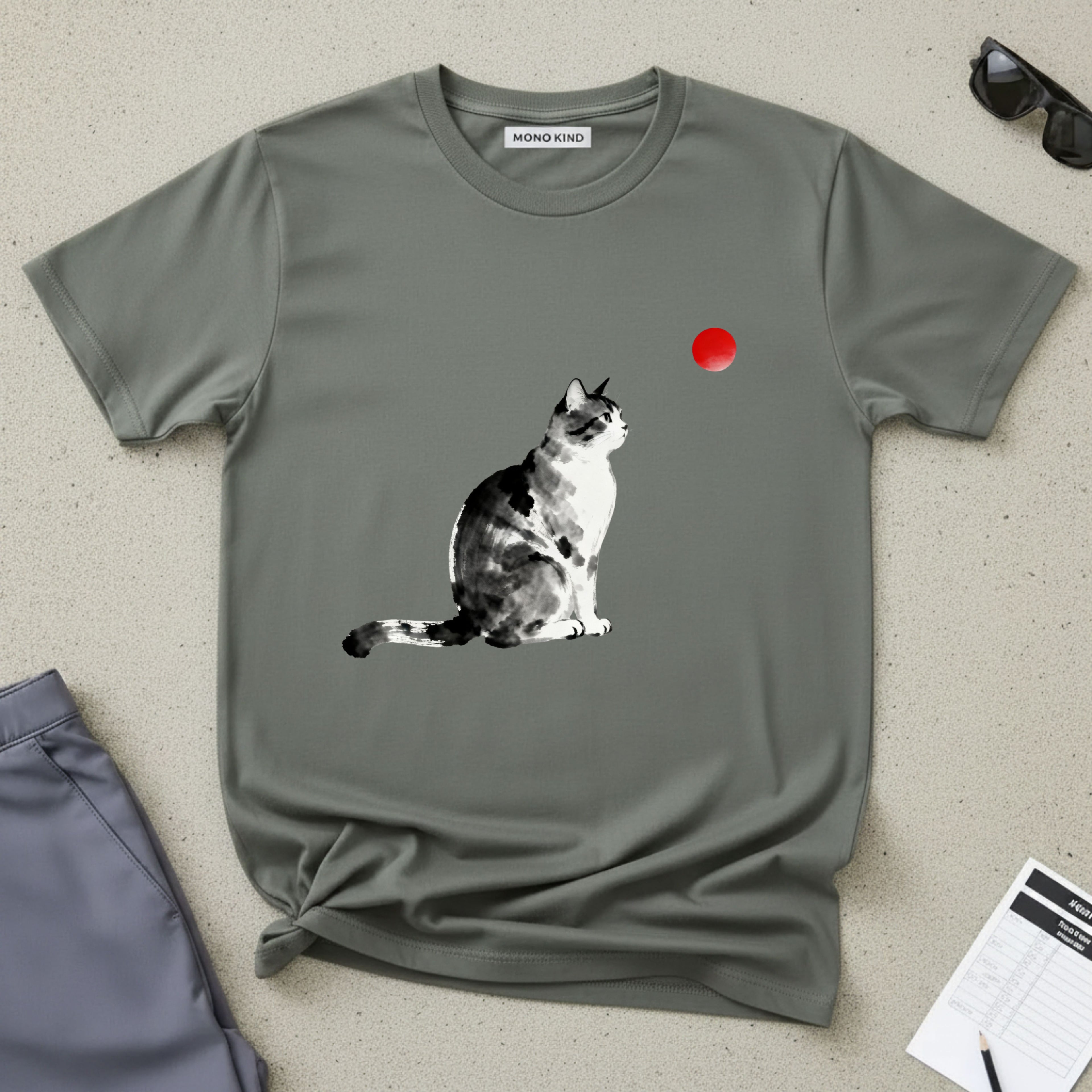 Sumi-e Tabby Cat T-Shirt