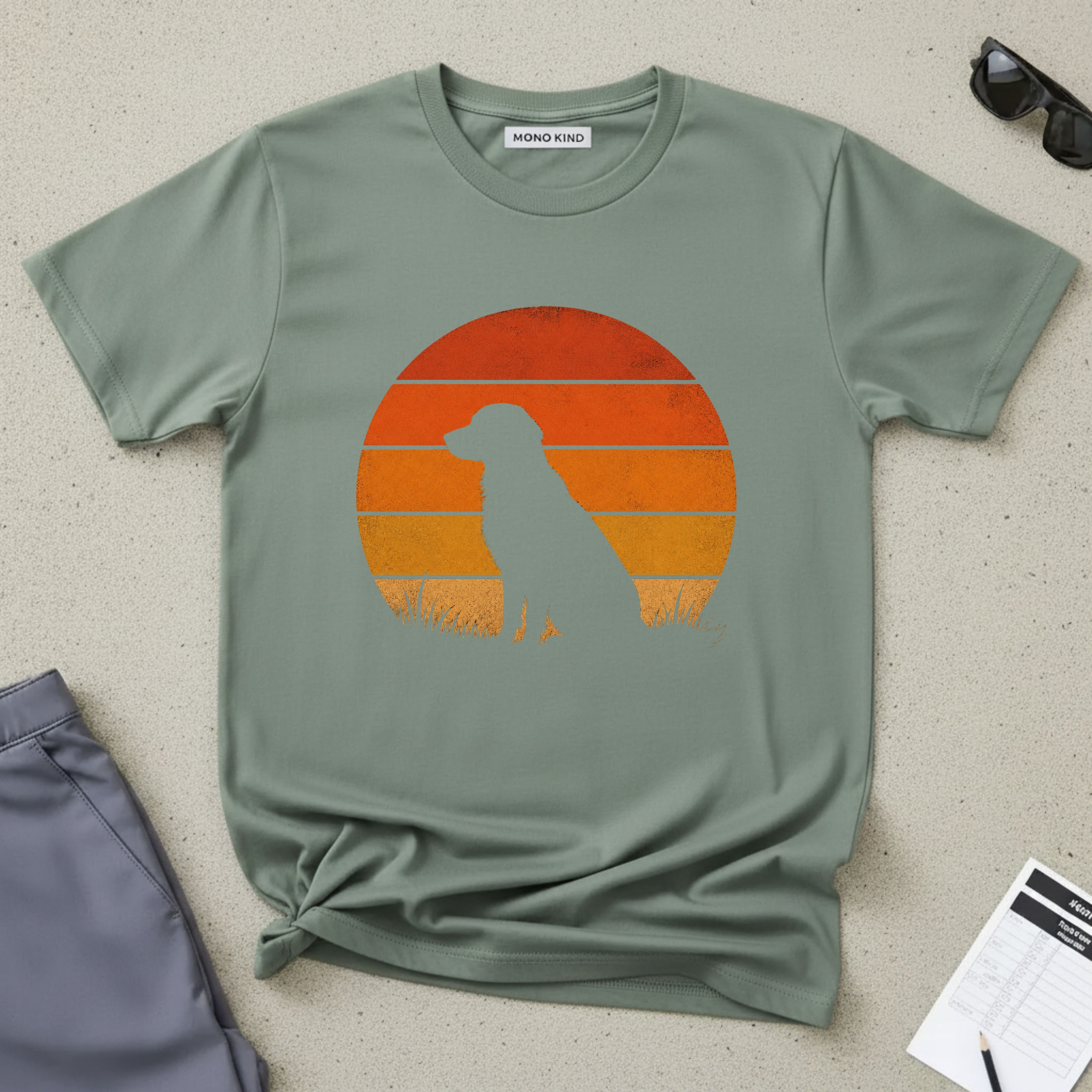 Dog Silhouette Sunset T-Shirt