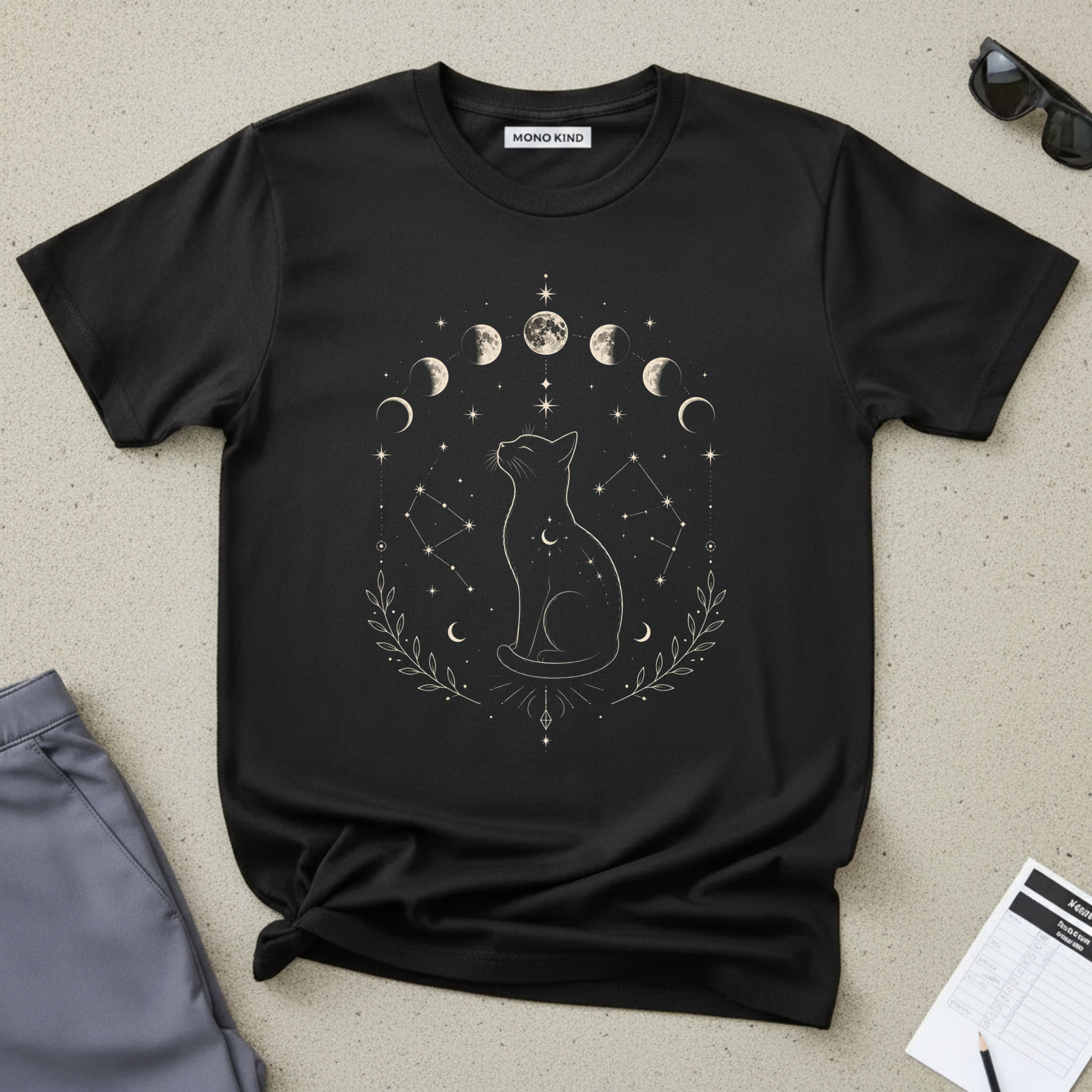 Moon Phases Cat T-Shirt