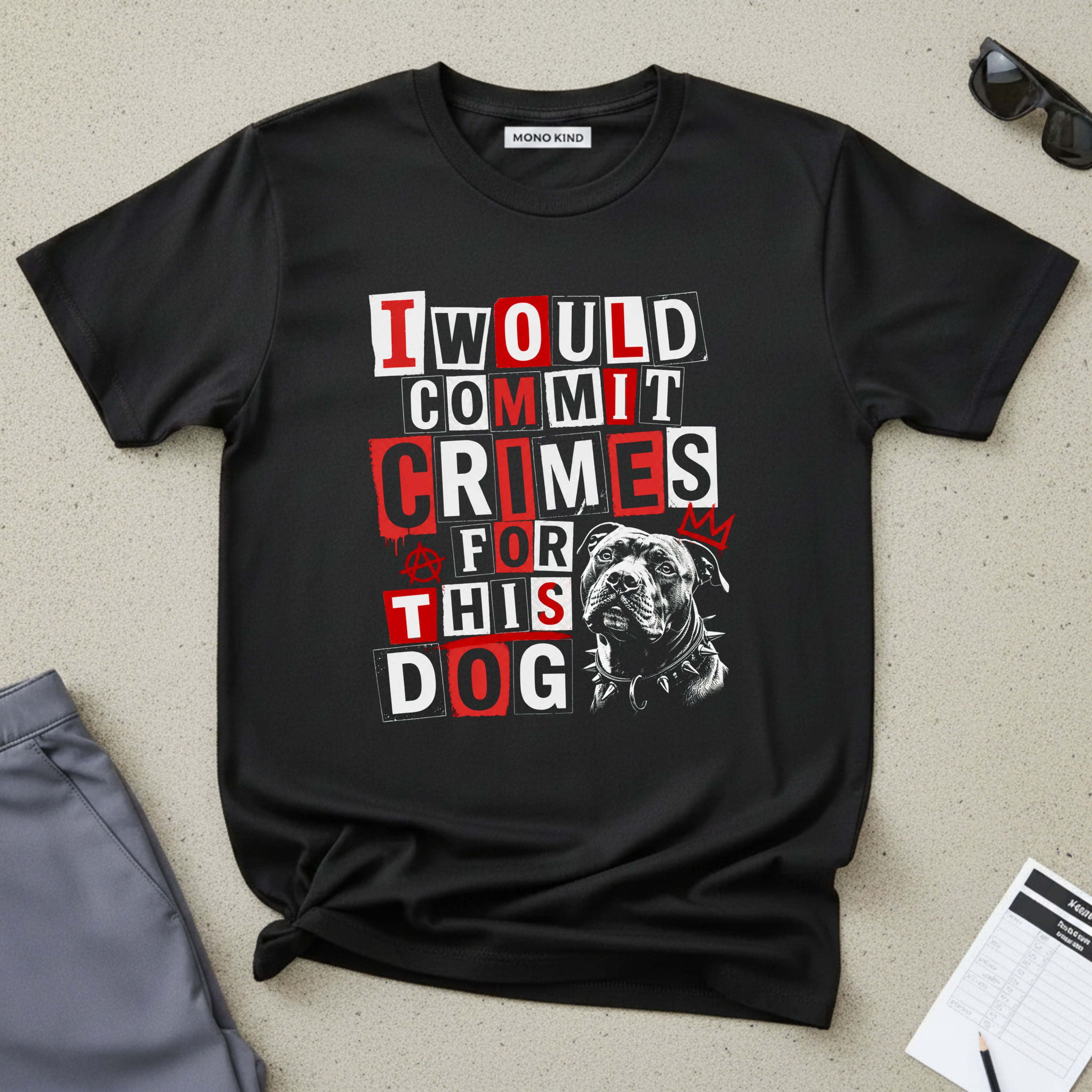 Red Block Typography Graphic T‑Shirt