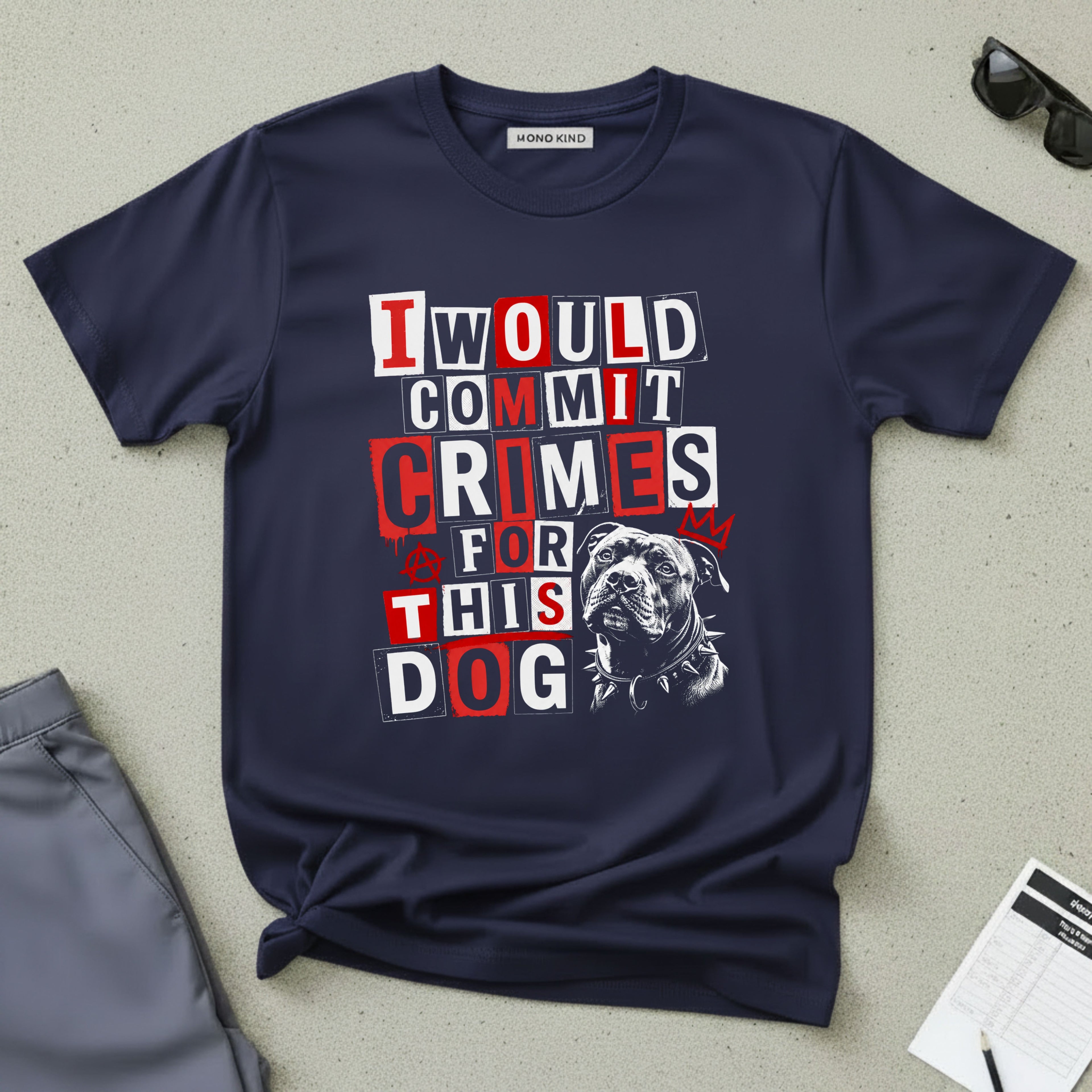 Red Block Typography Graphic T‑Shirt