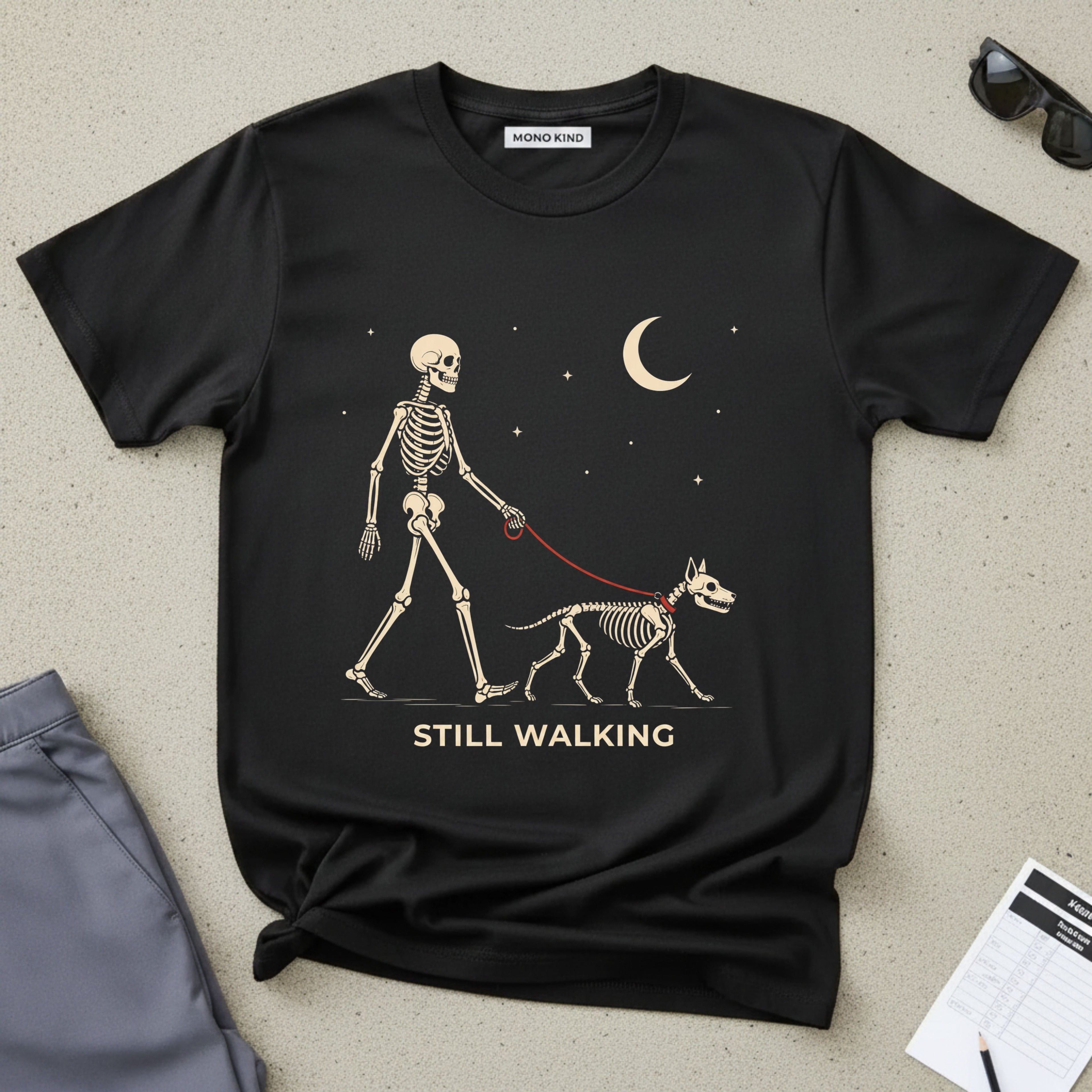 Still Walking Skeleton Dog T-Shirt