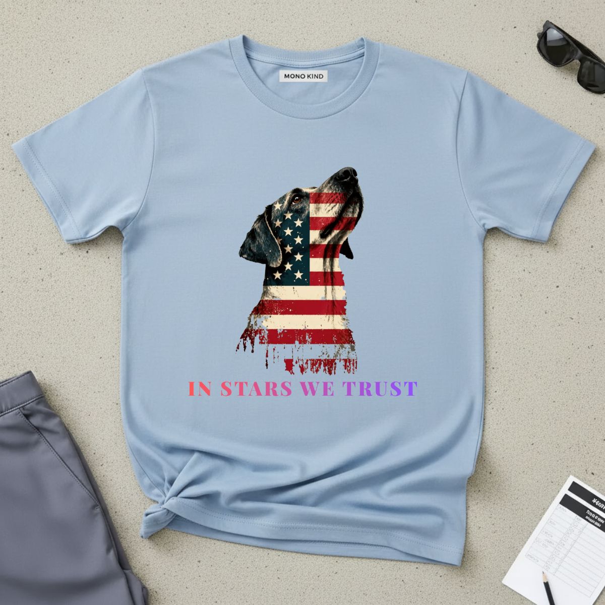 Patriotic Dog Silhouette T-Shirt
