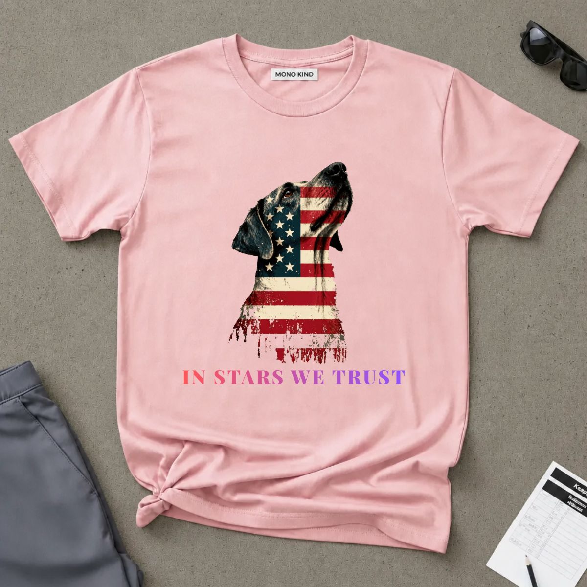 Patriotic Dog Silhouette T-Shirt