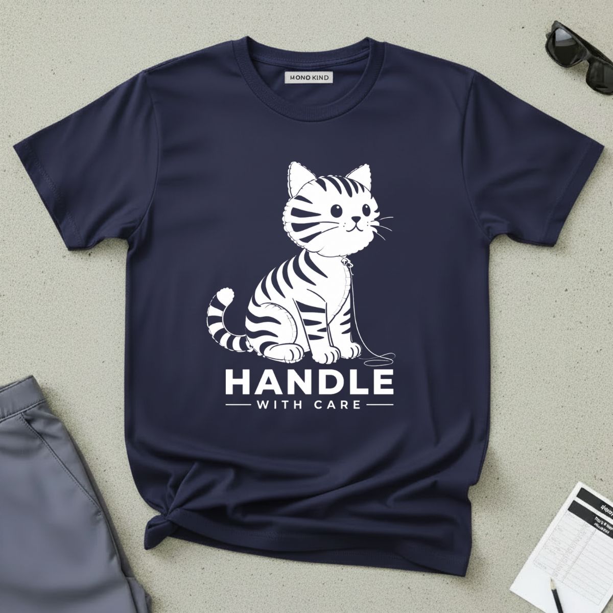 Cat "Handle with Care" T-Shirt